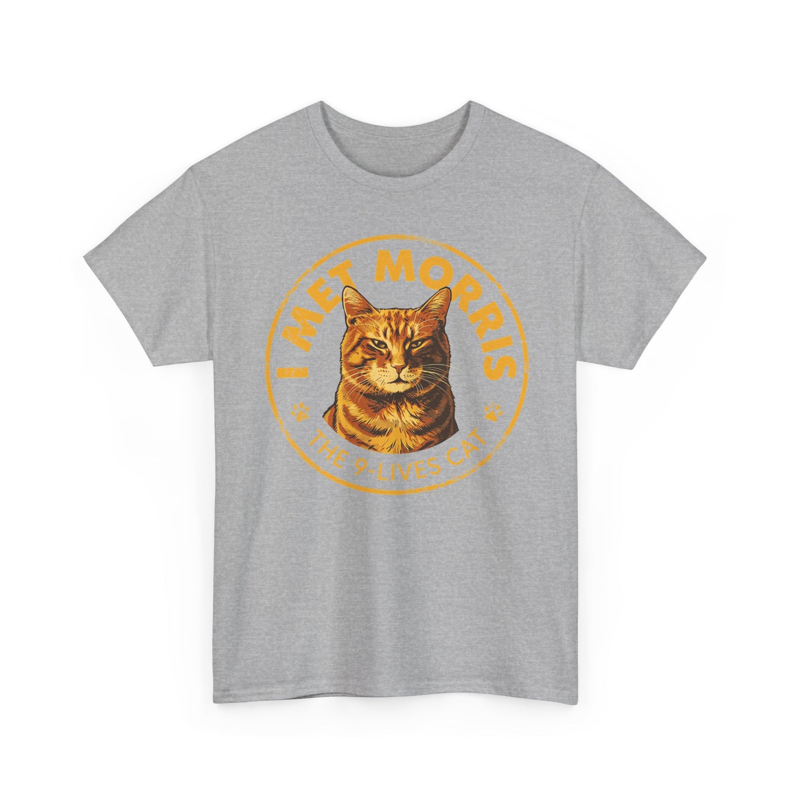 Cat T-Shirt — "I Met Morris" 9-Lives Vintage Cat Graphic Tee