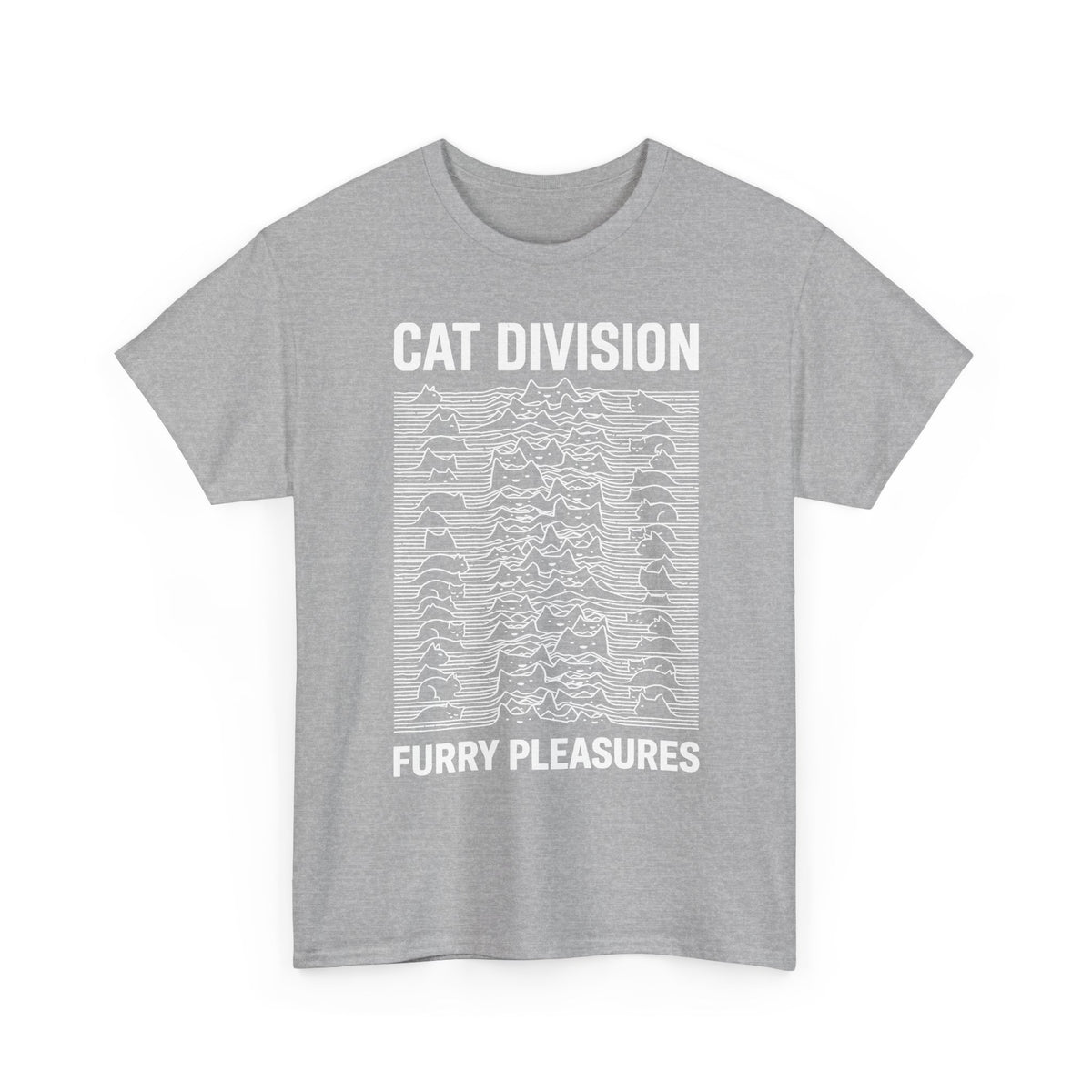 Cat Division Tee — "Furry Pleasures" Graphic Cat Silhouette Shirt