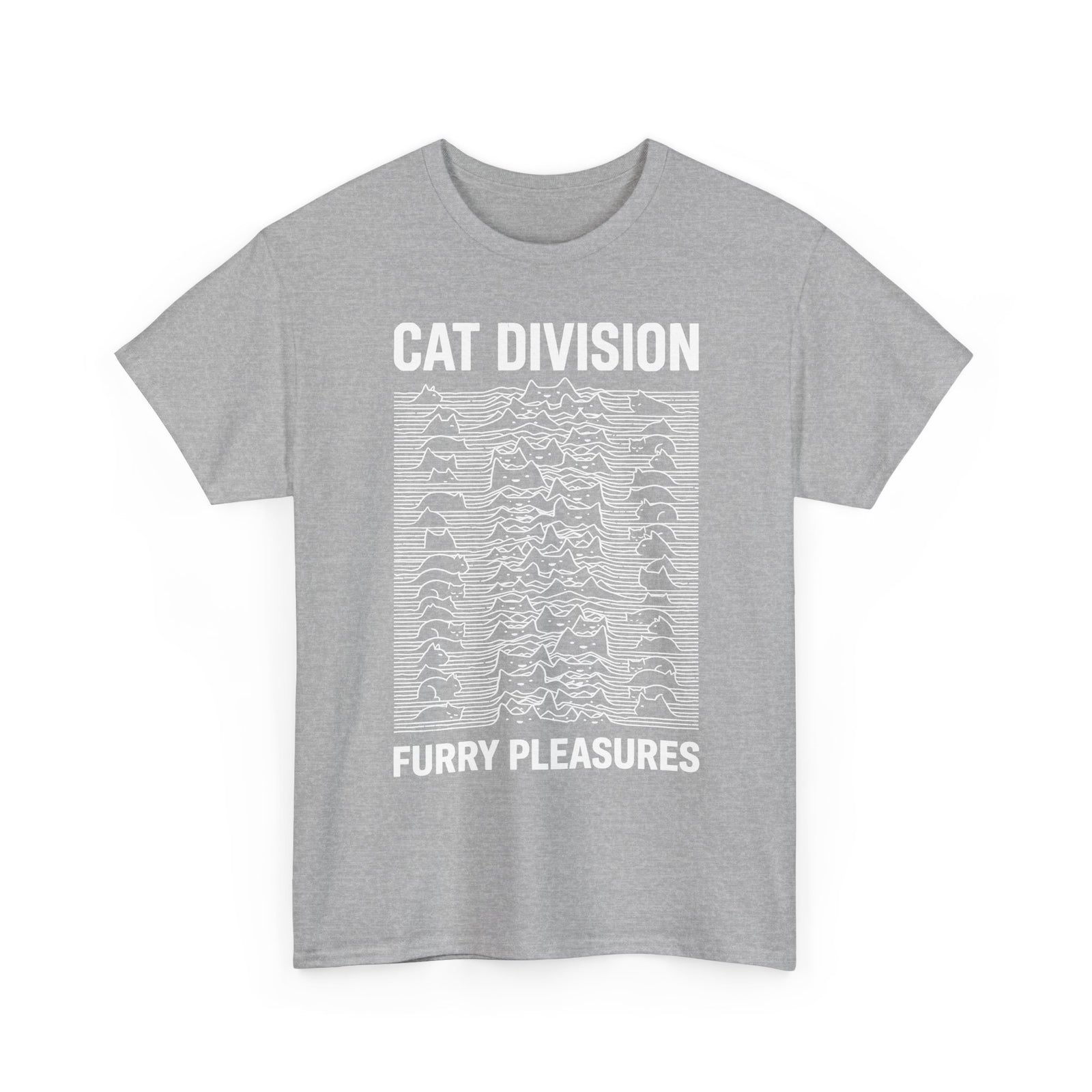 Cat Division Tee — "Furry Pleasures" Graphic Cat Silhouette Shirt