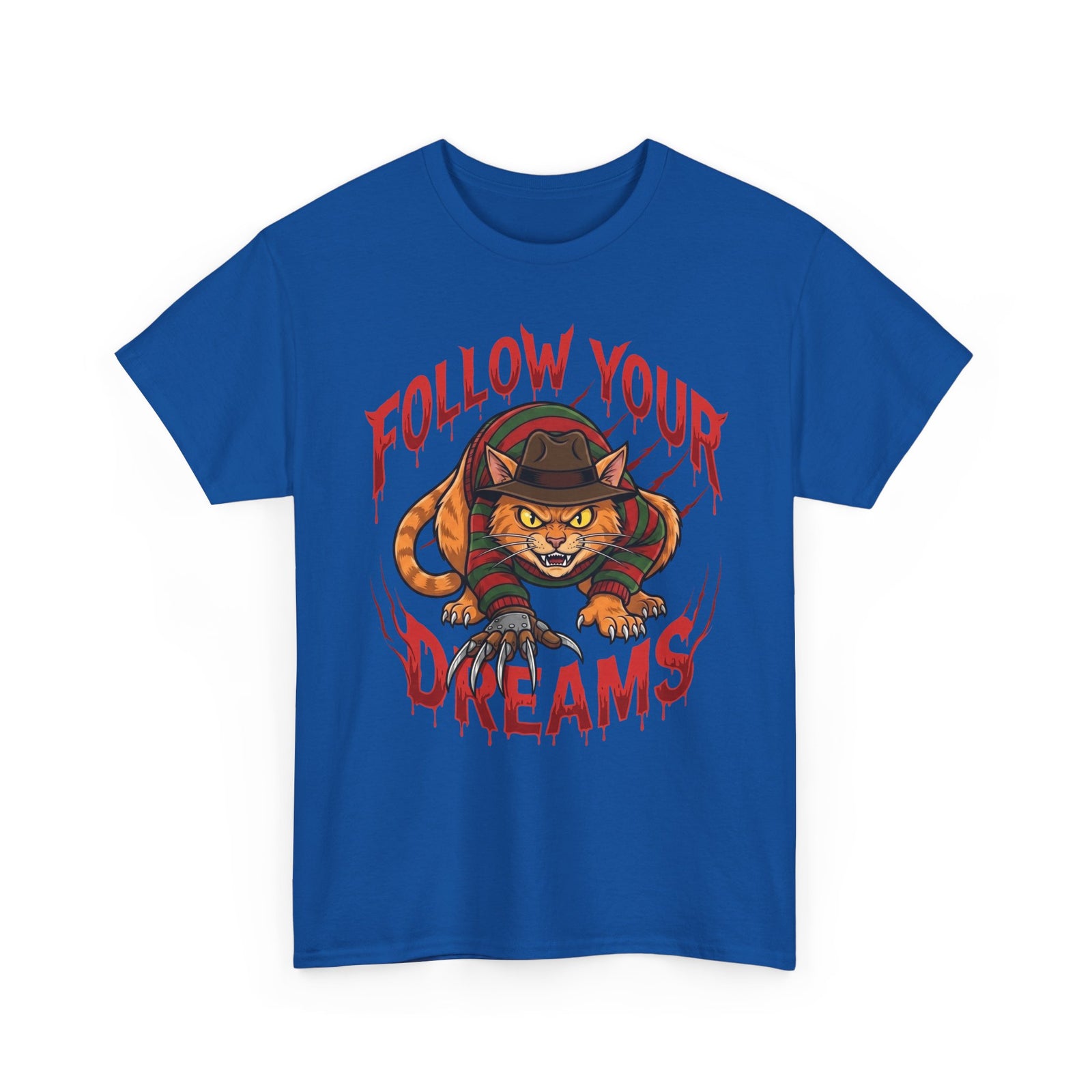 Follow Your Dreams Freddy Cat Horror Graphic Tee