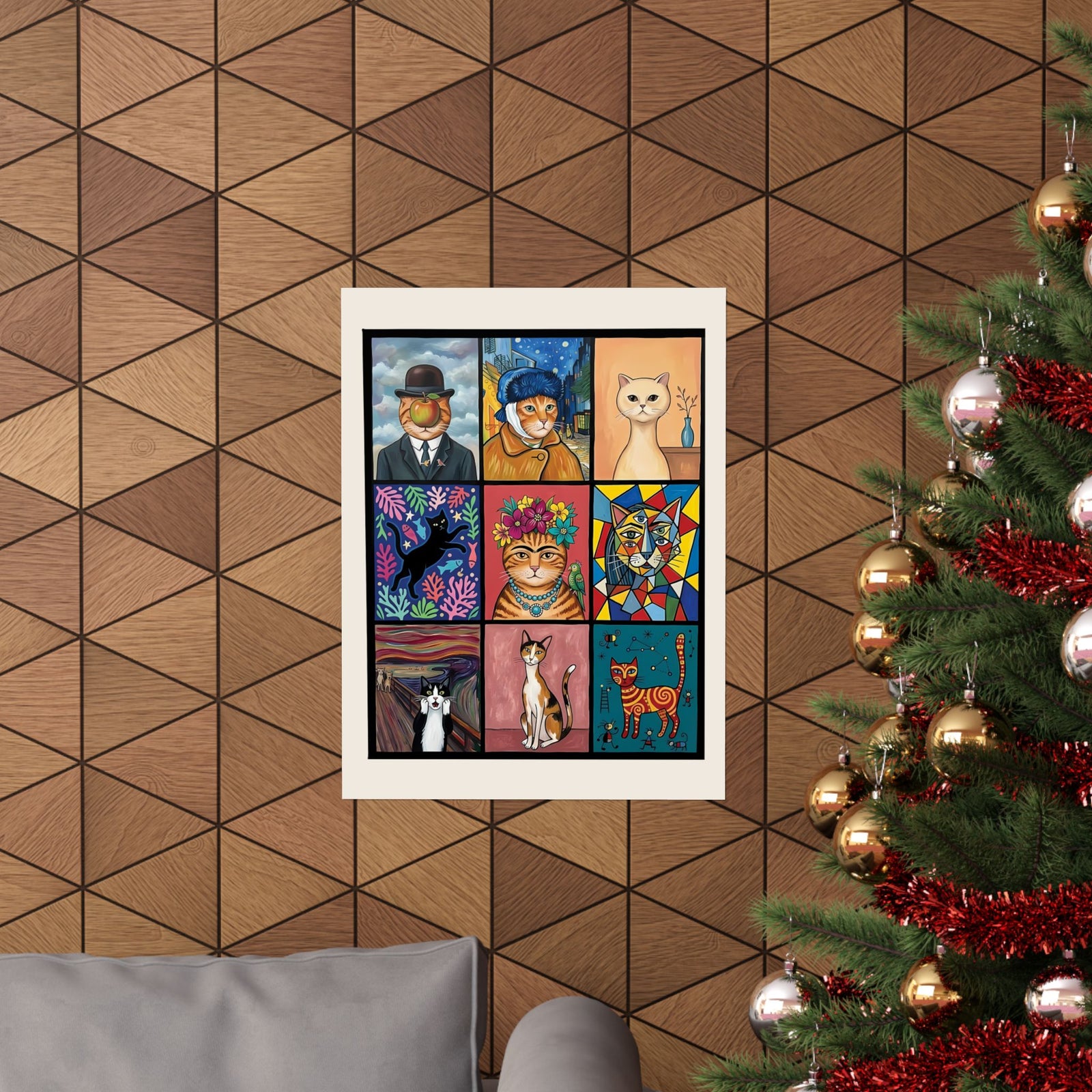 Cats & Art Graphic Poster — Artworks and Cats Design