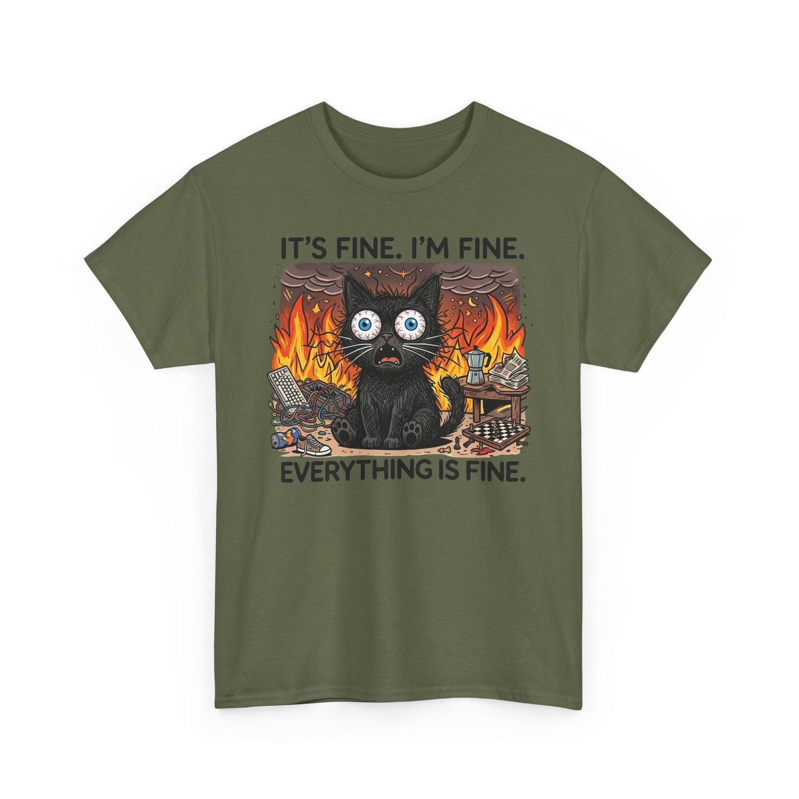It's Fine I'm Fine Cat T-Shirt