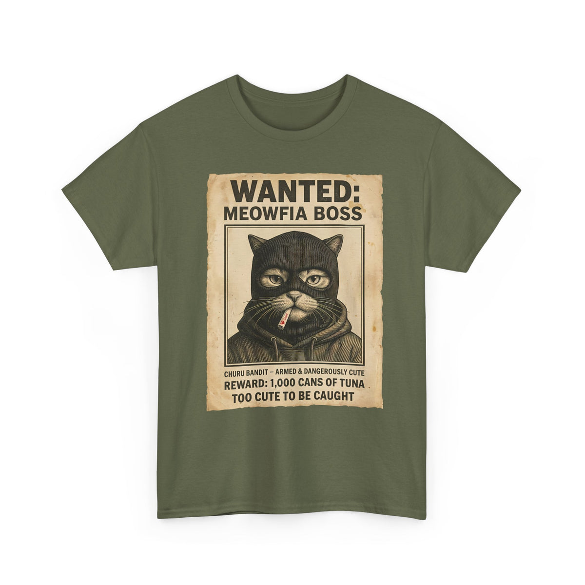 "Meowfia Boss" Wanted Poster Funny Cat T-Shirt