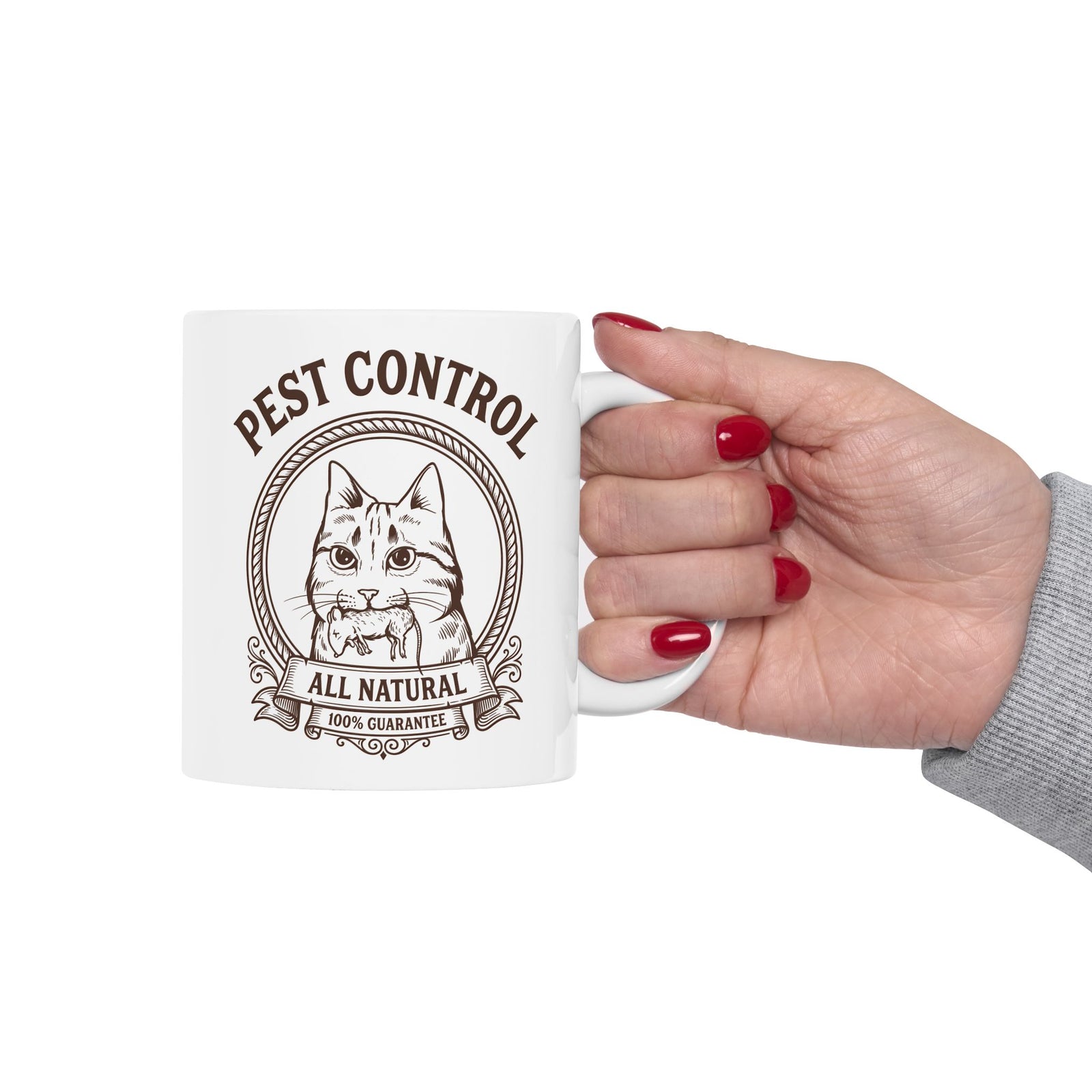 All Natural Pest Control – Funny Cat Ceramic Mug