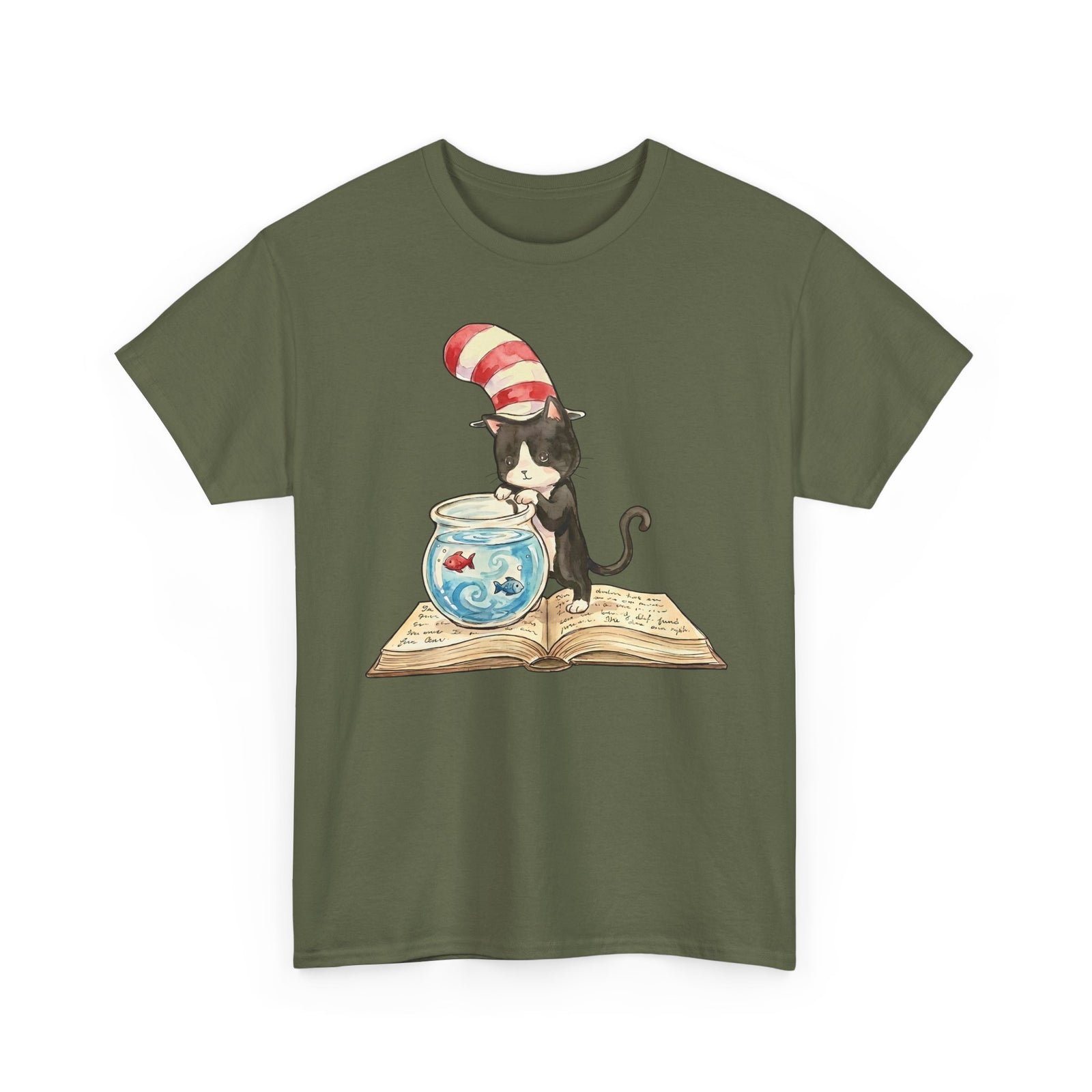 Tuxedo Cat 'Red Fish Blue Fish' T-Shirt