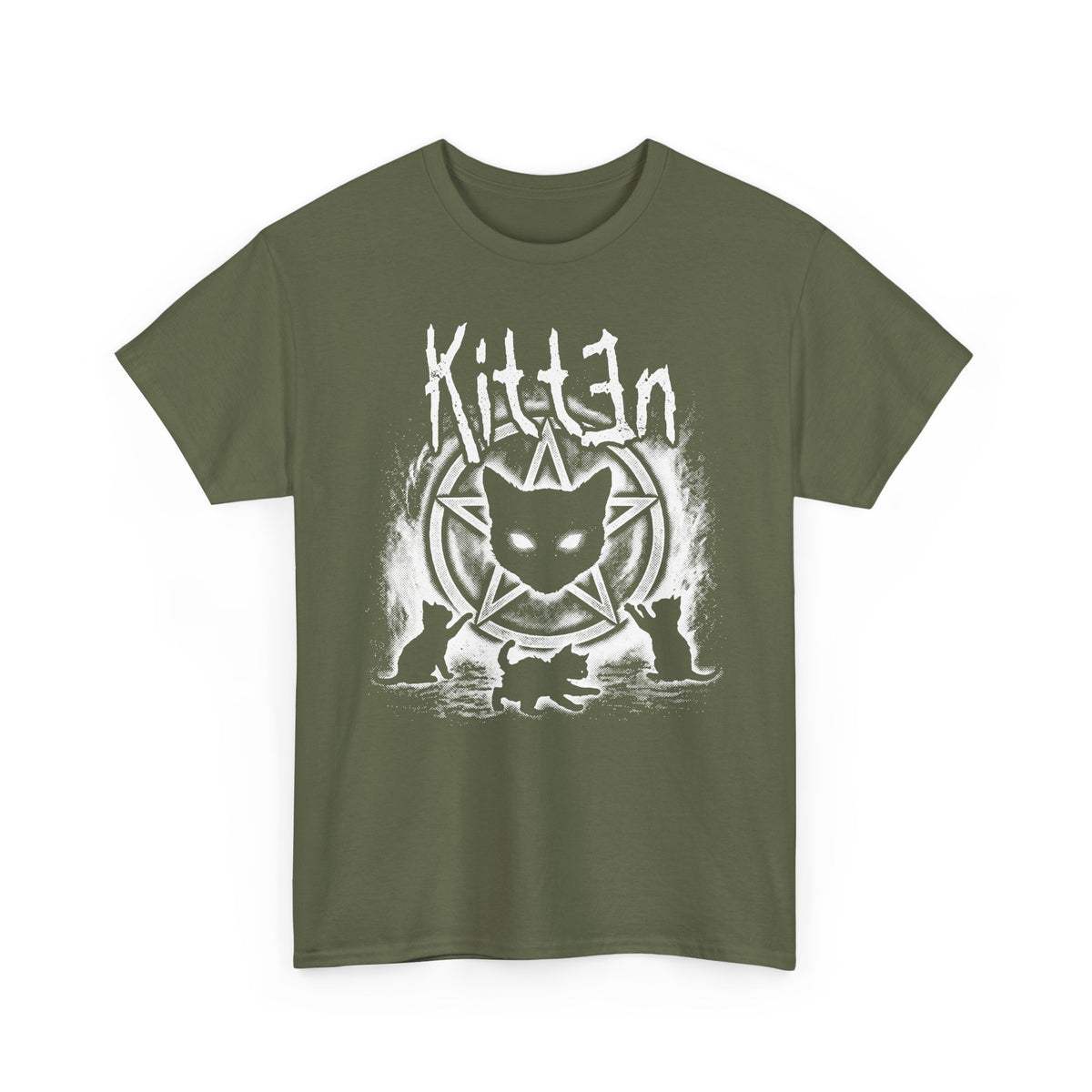 Cat Sin T-Shirt — Gothic Black Cat Pentagram Tee