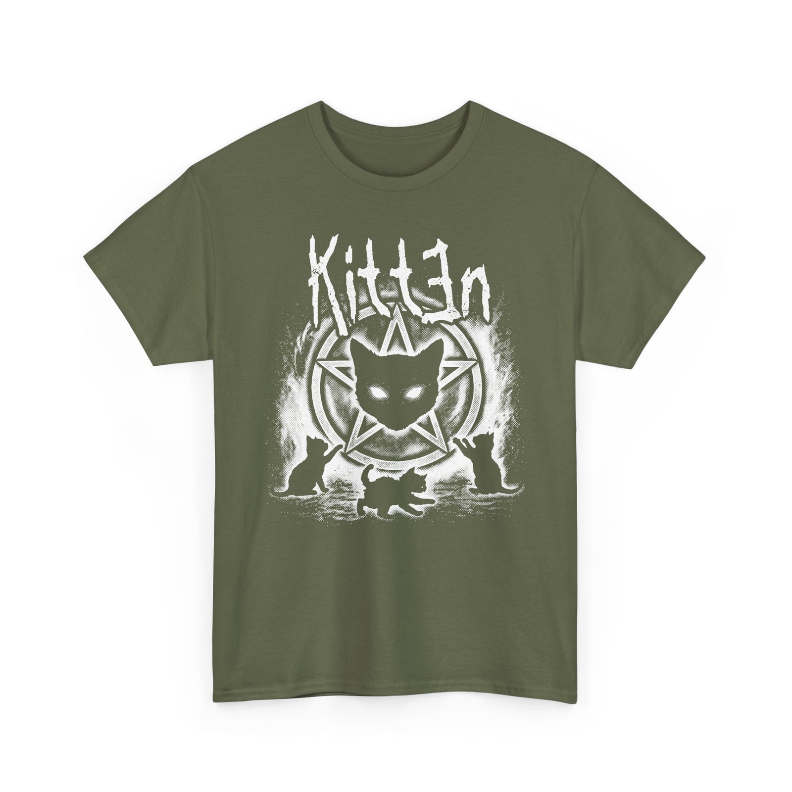 Cat Sin T-Shirt — Gothic Black Cat Pentagram Tee
