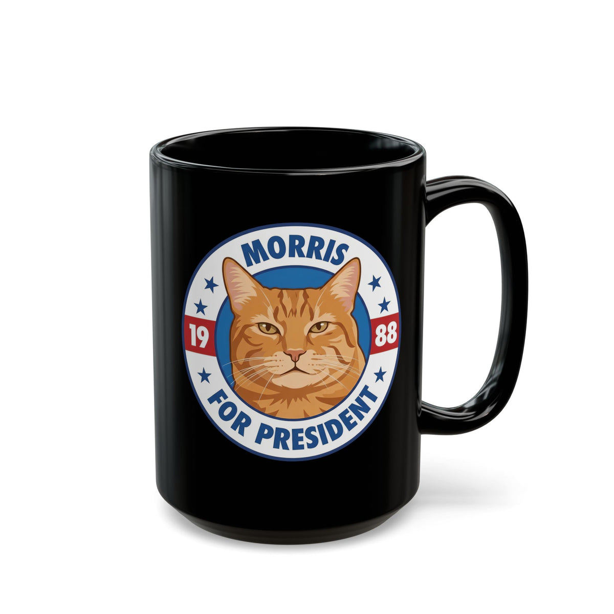 Cat For President 1988 Black Mug Vintage Political Cat Mug