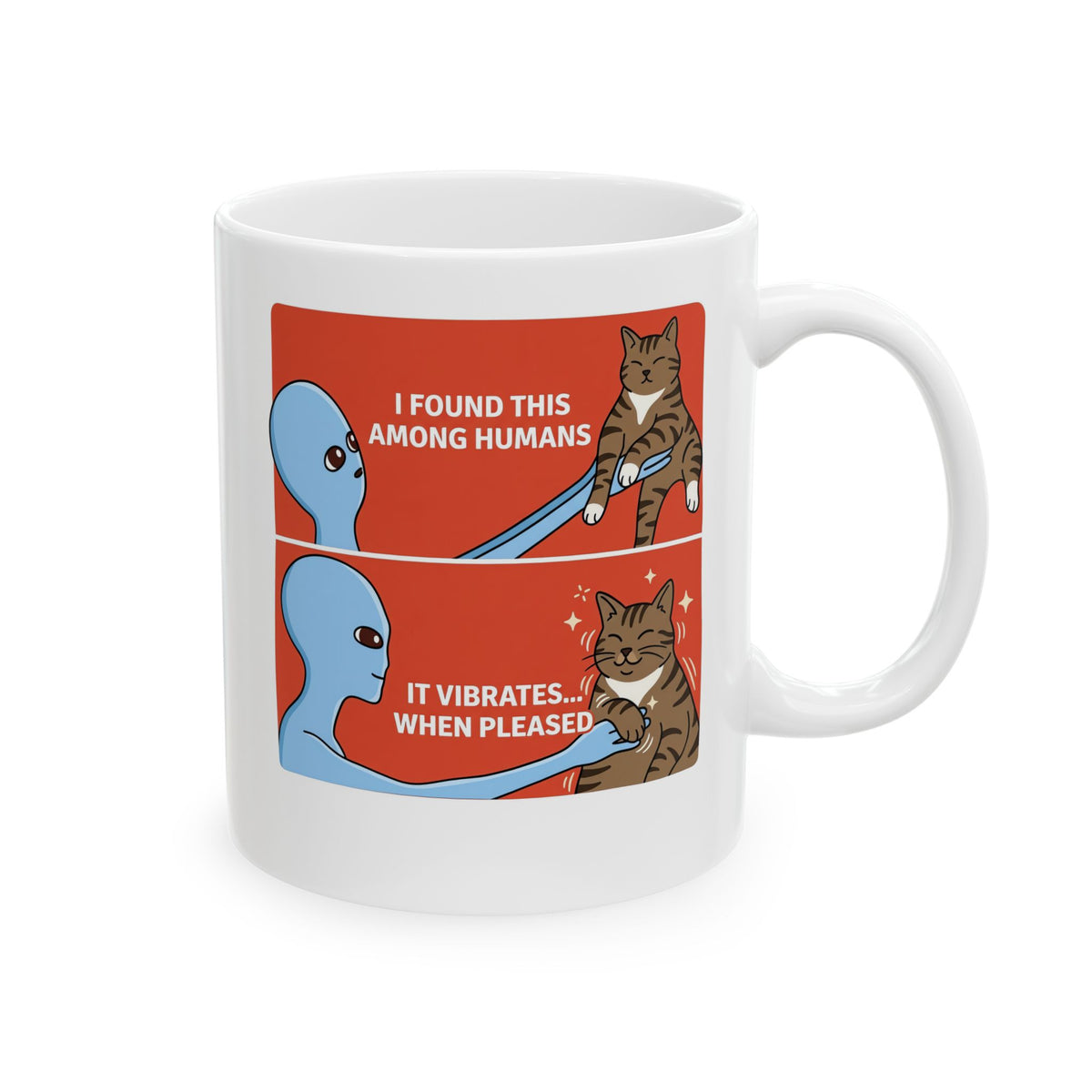 I Found a Cat Ceramic Mug — Cute Cat Lover Graphic Mug