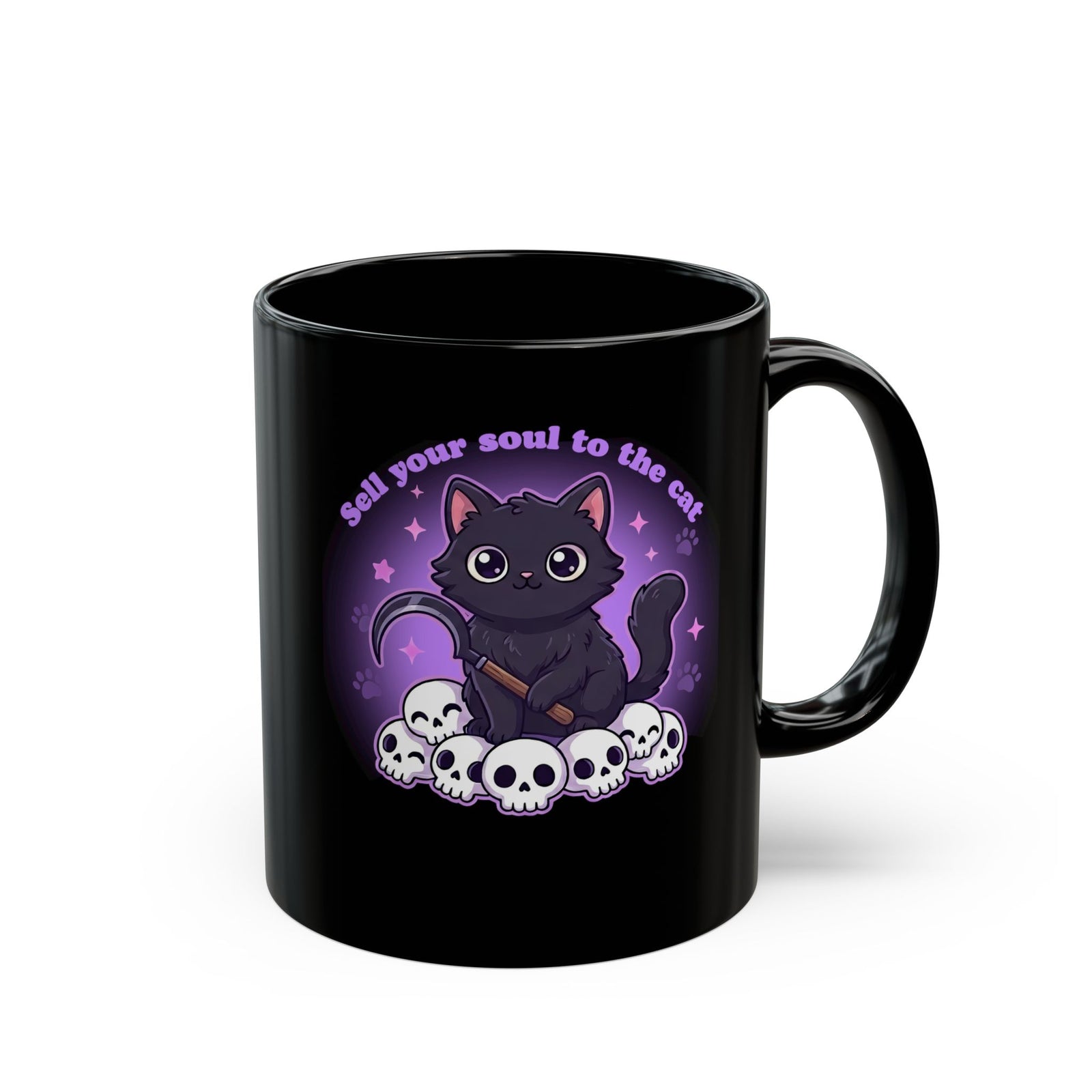 Sell Your Soul to the Cat Black Mug — Funny Cat Lover Mug