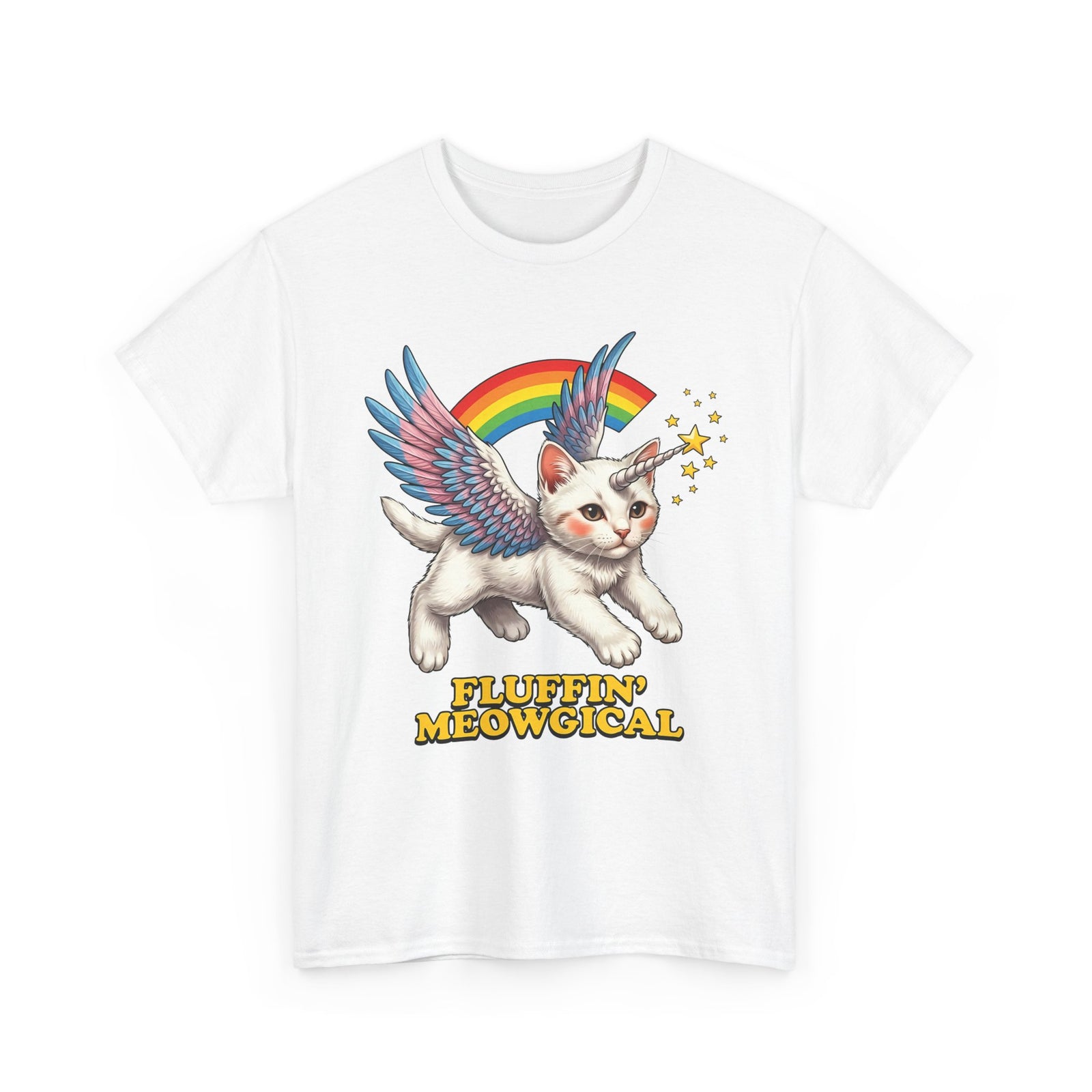 Fluffin' Meowgical Cat T-Shirt — Cute Unicorn Kitten Graphic