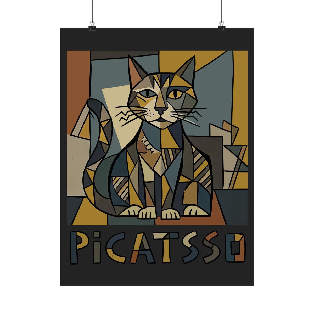Picatsso Cat Art Poster — Playful Cat Picasso Design