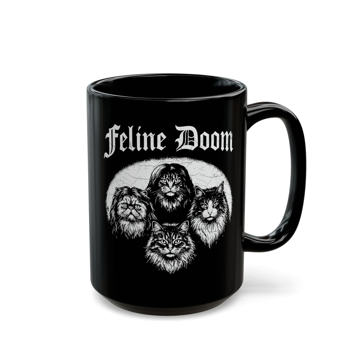 Feline Doom Cat Sabbath Black Mug