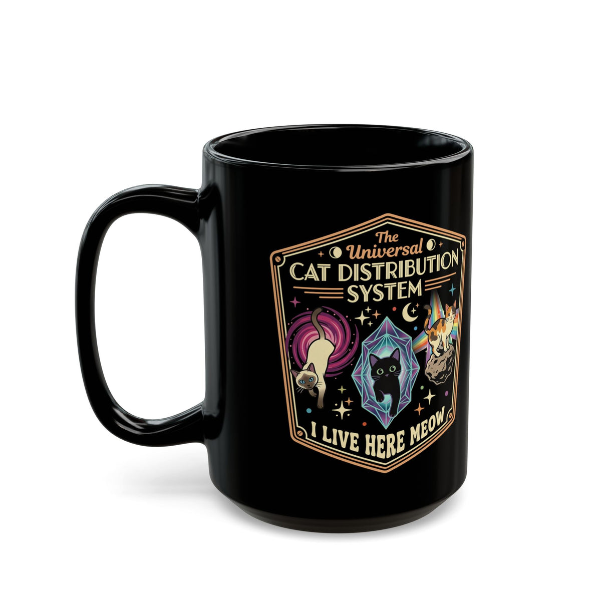 The Universal CAT DISTRIBUTION SYSTEM Black Mug
