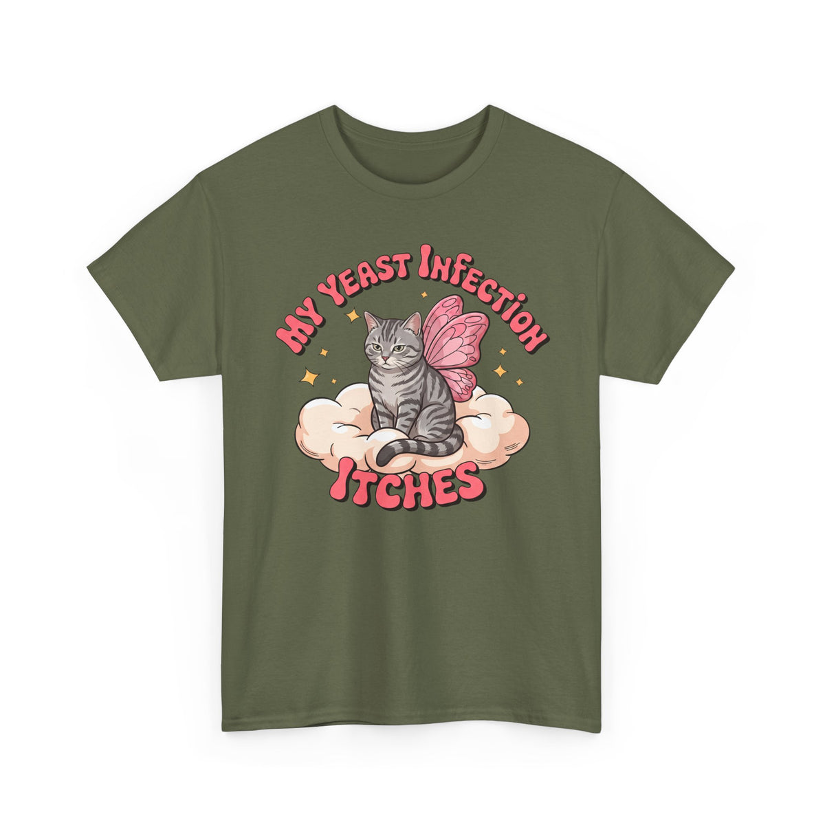 My Yeast Infection Itches T-Shirt — Funny Fairy Cat Retro Meme Tee