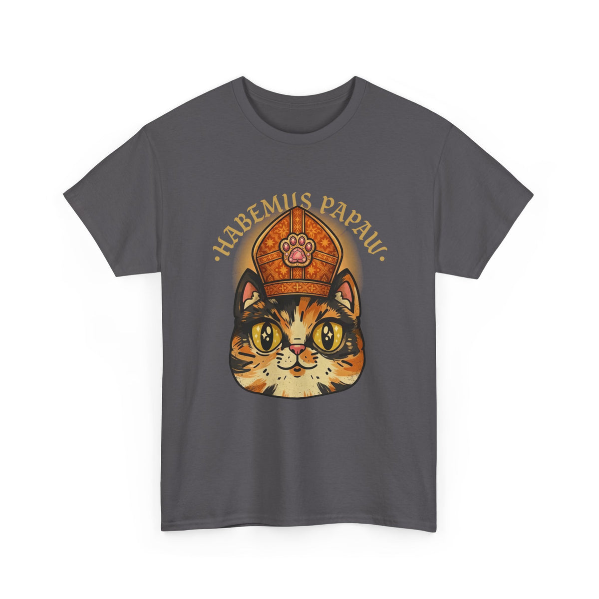 Funny 'Habemus Papaw' Catholic Kitten T-Shirt — Pope Cat Graphic Tee