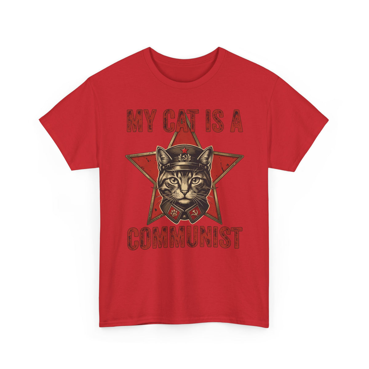 Communist Cat T-Shirt — "My Cat Is A Communist Cat" Funny Political Cat Tee