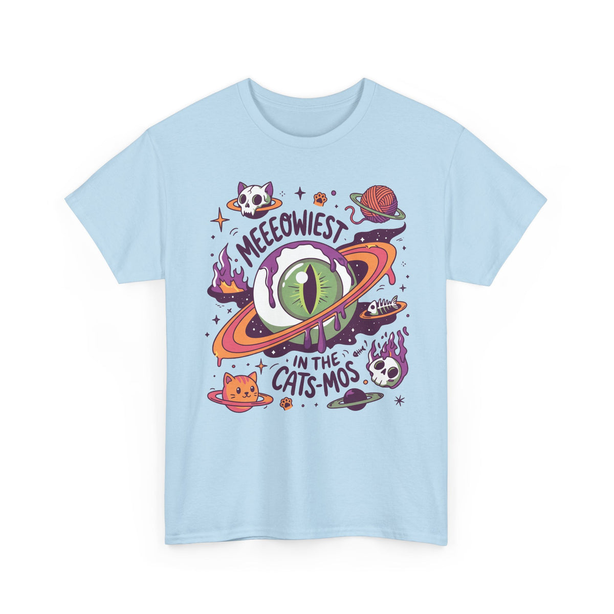 Meeeowiest In The Cats-Mos Shirt — Psychedelic Cosmic Eye Cat T-Shirt