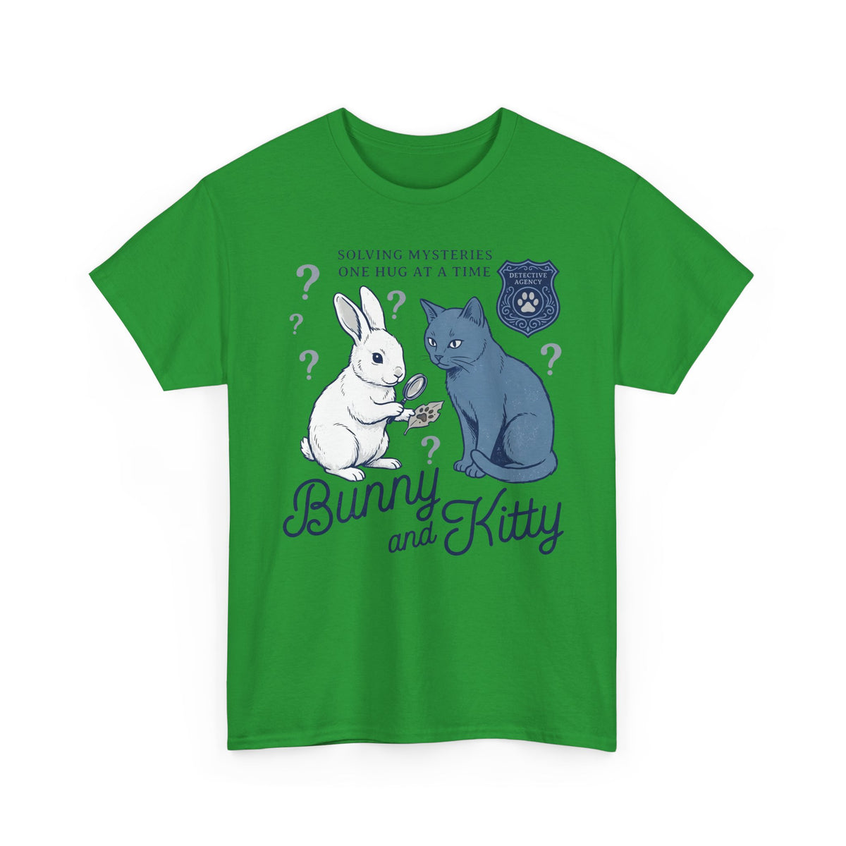 Detective Bunny & Kitty T-Shirt — Cute 'Solving Mysteries One Hug At A Time' Tee