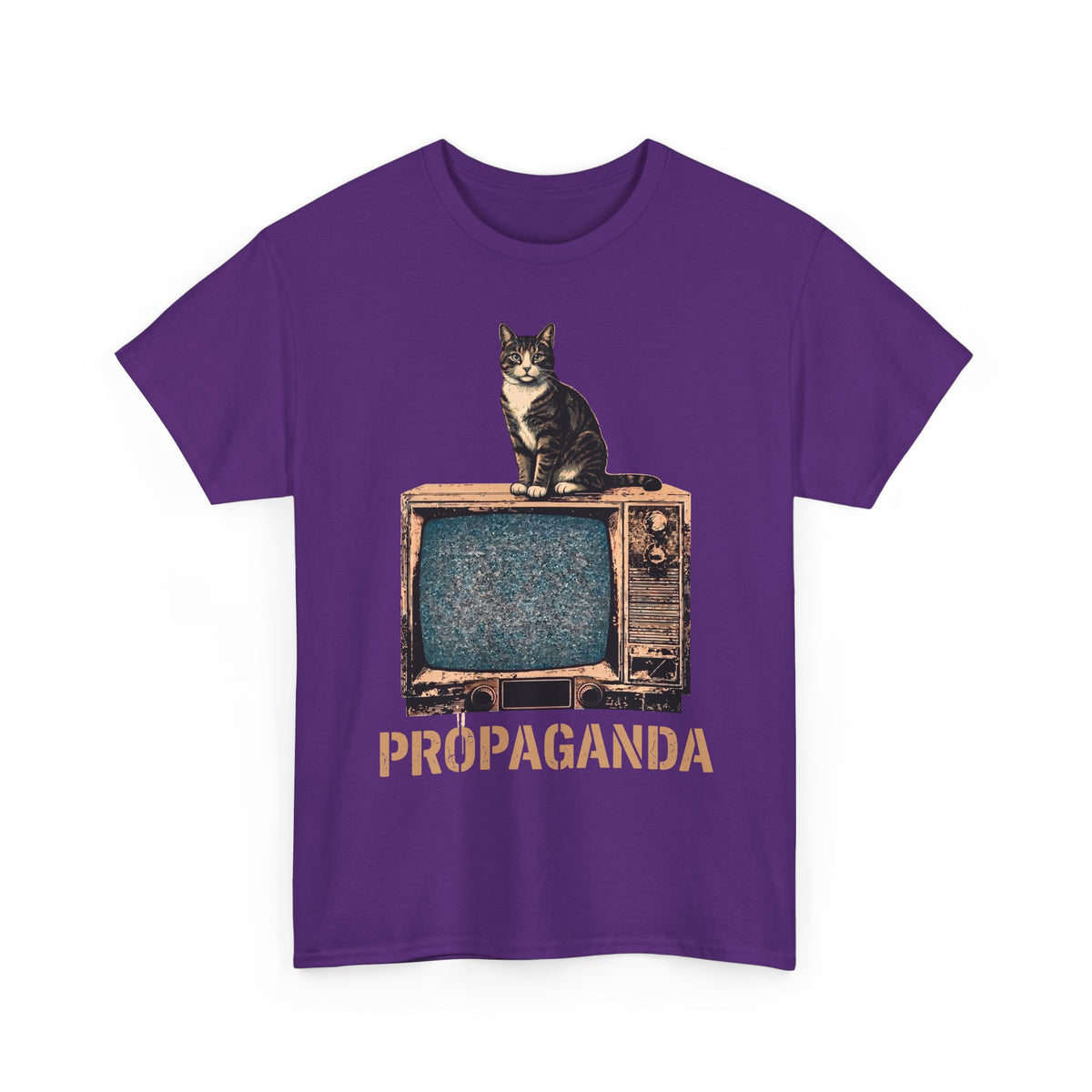 Propaganda Cat T-Shirt — Funny Retro Vintage TV Tabby Tee