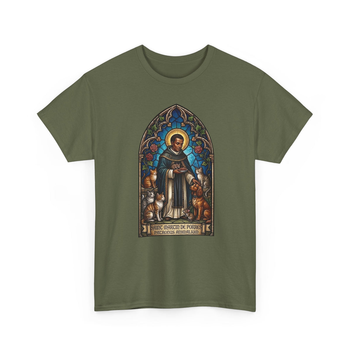 Saint Martin de Porres Cat Lovers T-Shirt — Patron of Animals Tee
