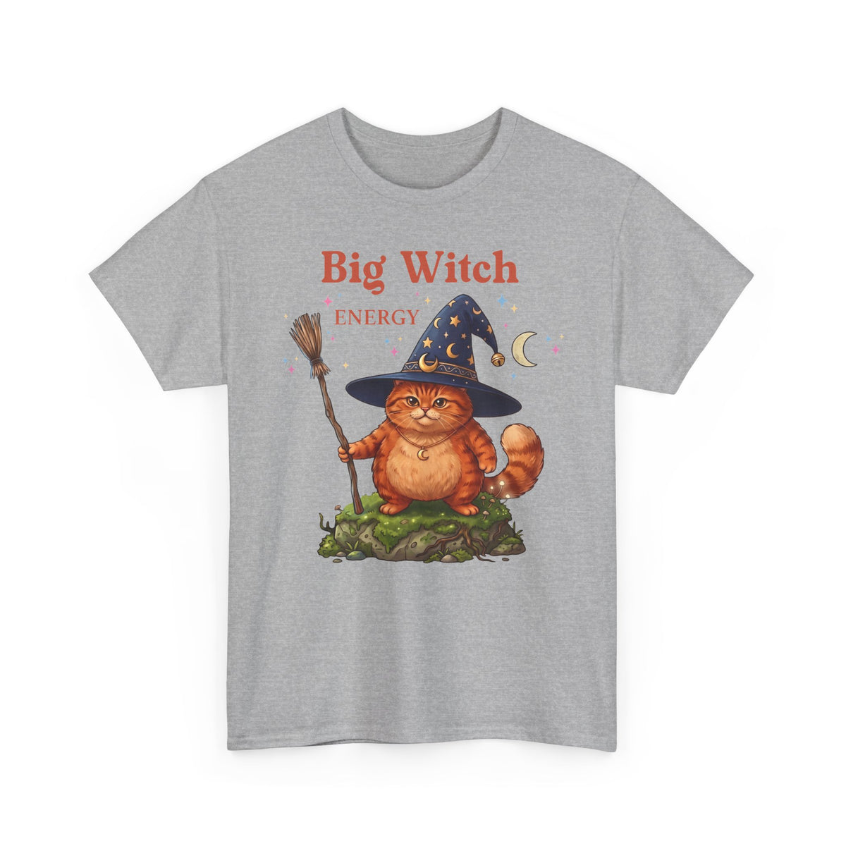 Big Witch Energy Orange Tabby Cat — Whimsical Witchy Artwork