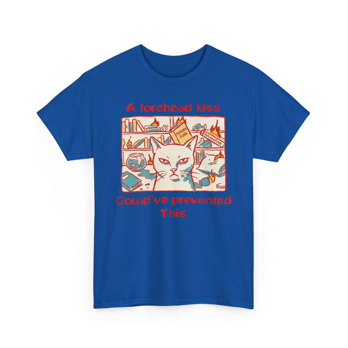 Naughty Cat Forehead Kiss Tee - Funny Cat Lover T-Shirt
