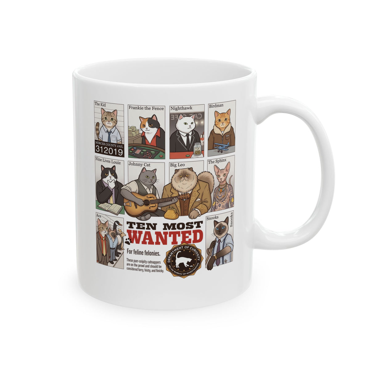 Cats Wanted Ceramic Mug — Funny Cat Lover Mug