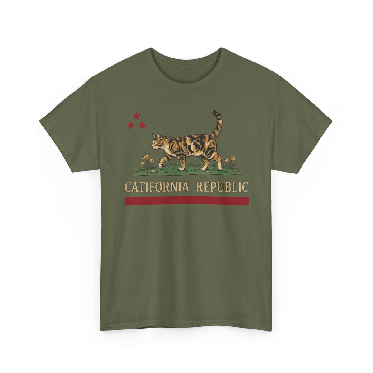 Catifornia Republic Funny Cat T-Shirt — Vintage Cali Cat Graphic Tee