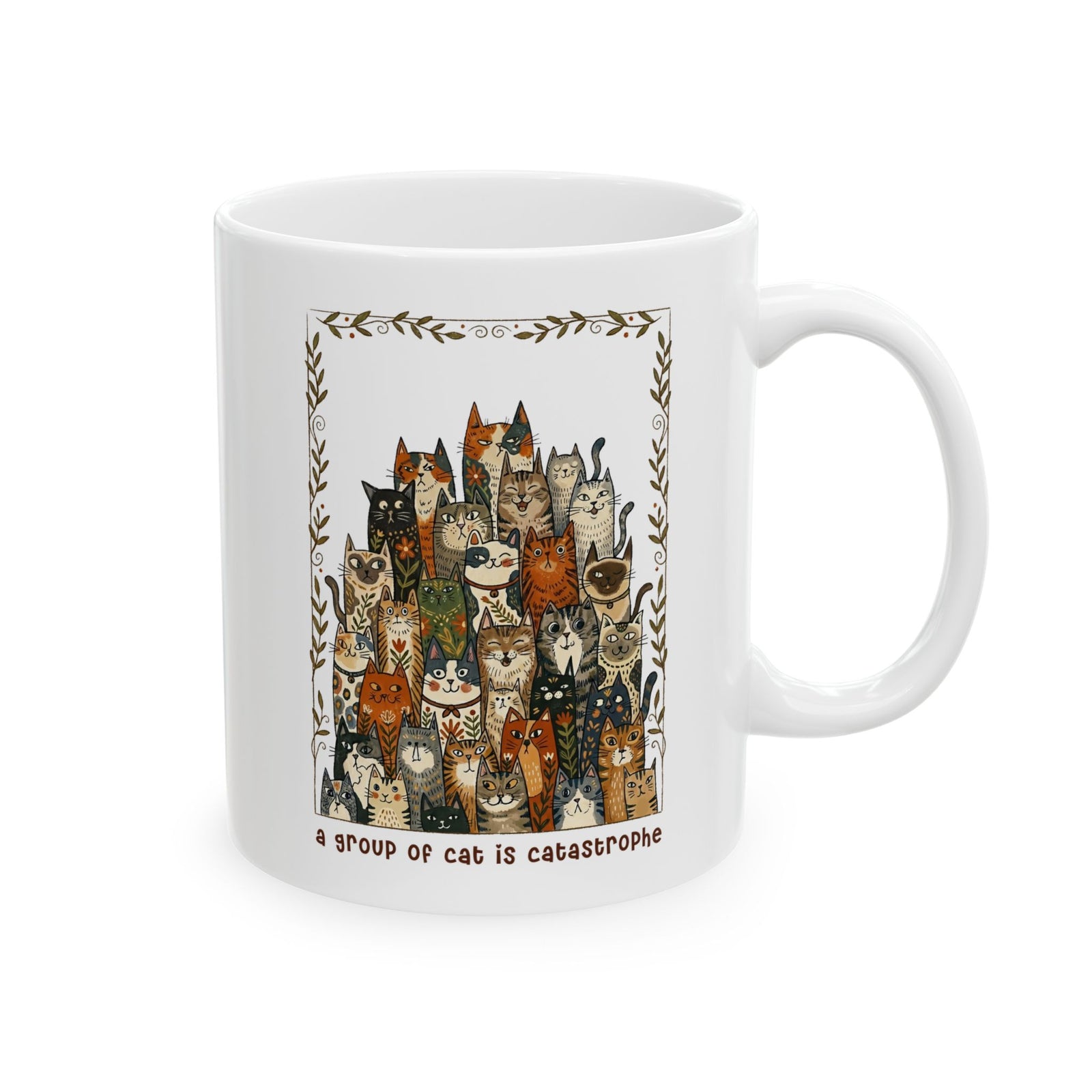 'A Group of Cats Is Catastrophe' Ceramic Mug — Funny Cat Lover Mug