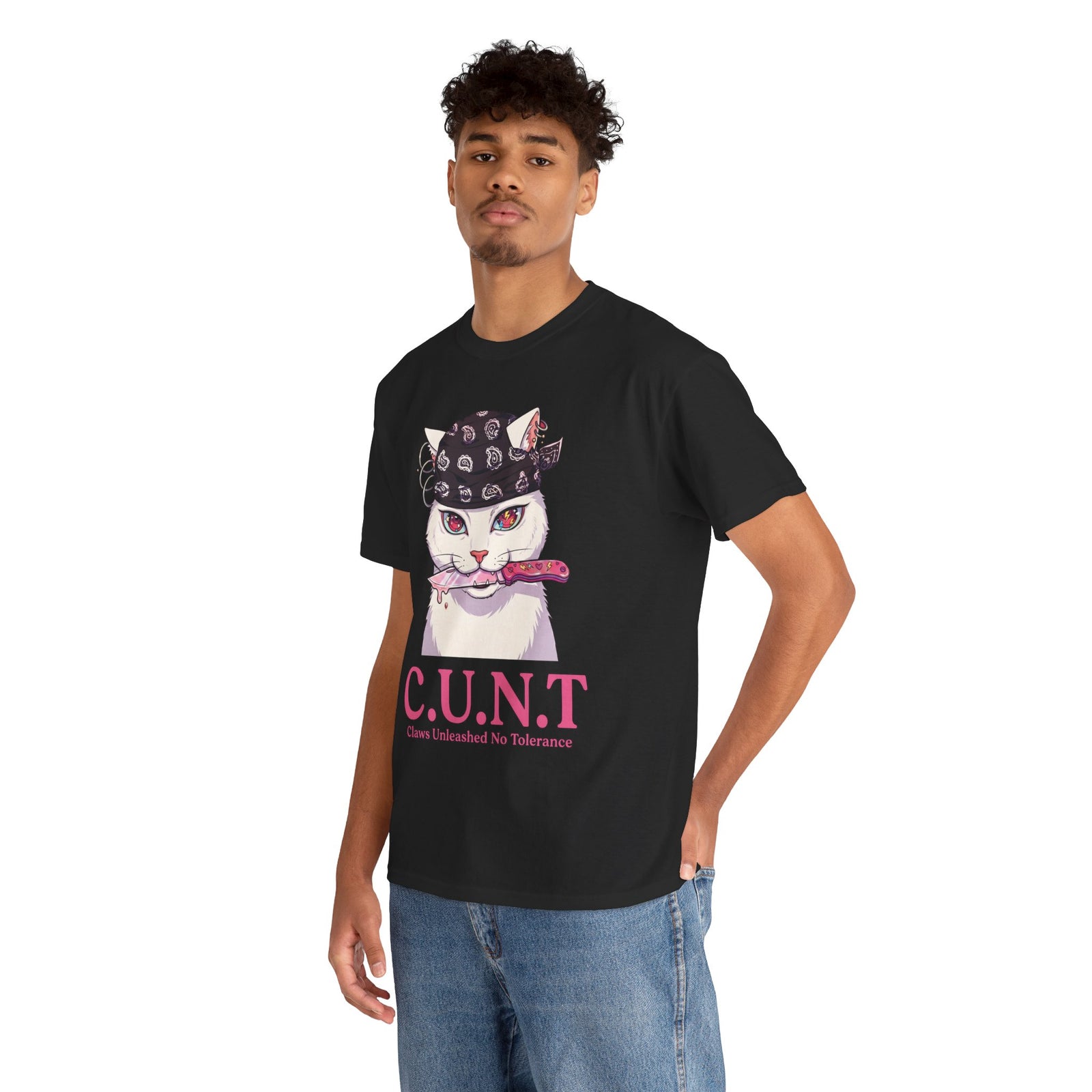 C.U.N.T Acronym Cat T-Shirt — Sassy Feline Rebellious Streetwear