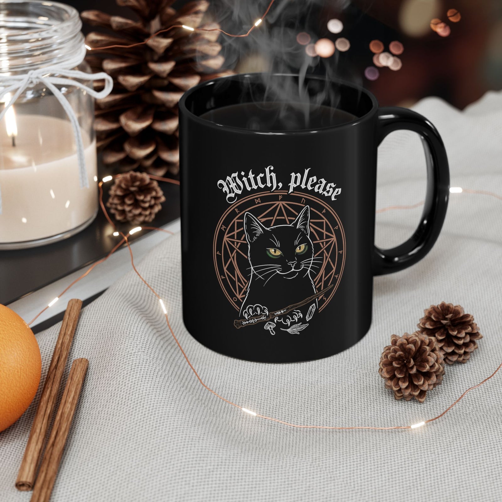 Witch, Please Black Cat Club Black Mug