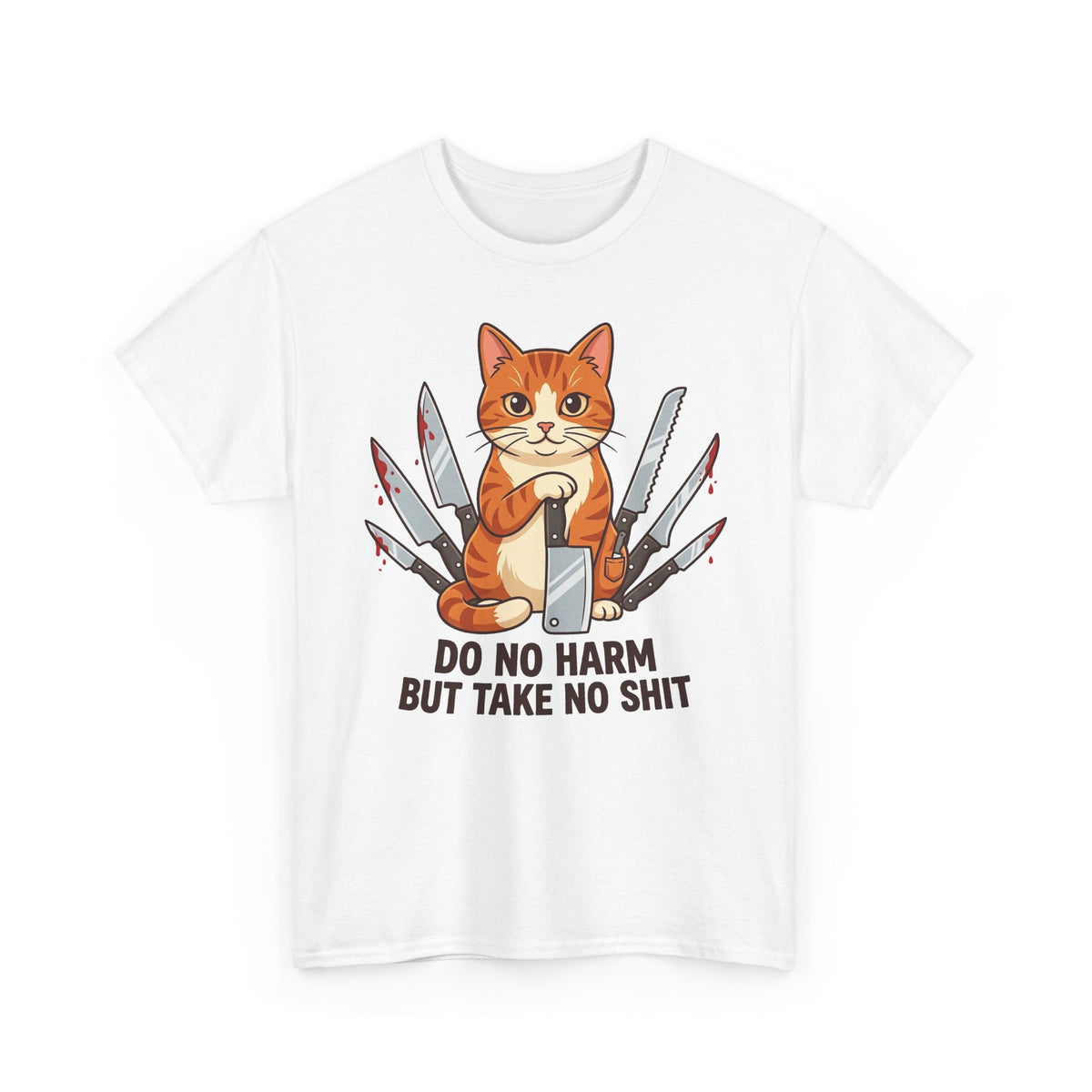 Do No Harm But Take No Shit Cat Knife Design