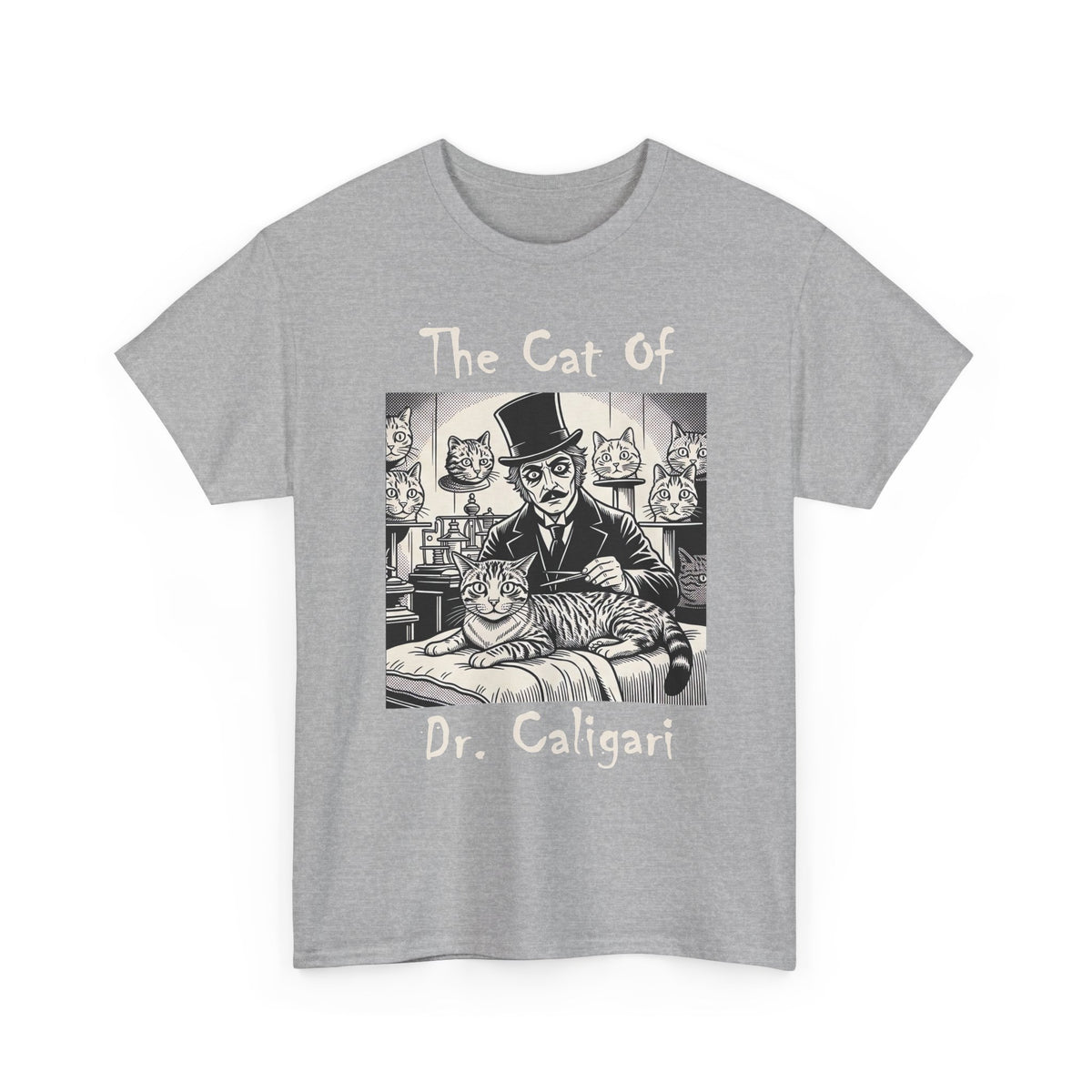 The Cat of Dr. Caligari T-Shirt — Gothic Vintage Horror Cat Tee
