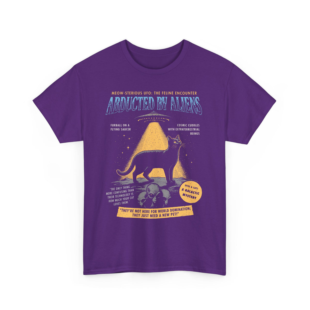 Abducted by Aliens Black Cat T-Shirt — Cute UFO Cat Tee