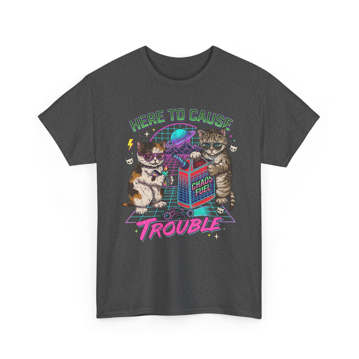 Here to Cause Trouble Naughty Cats T-Shirt