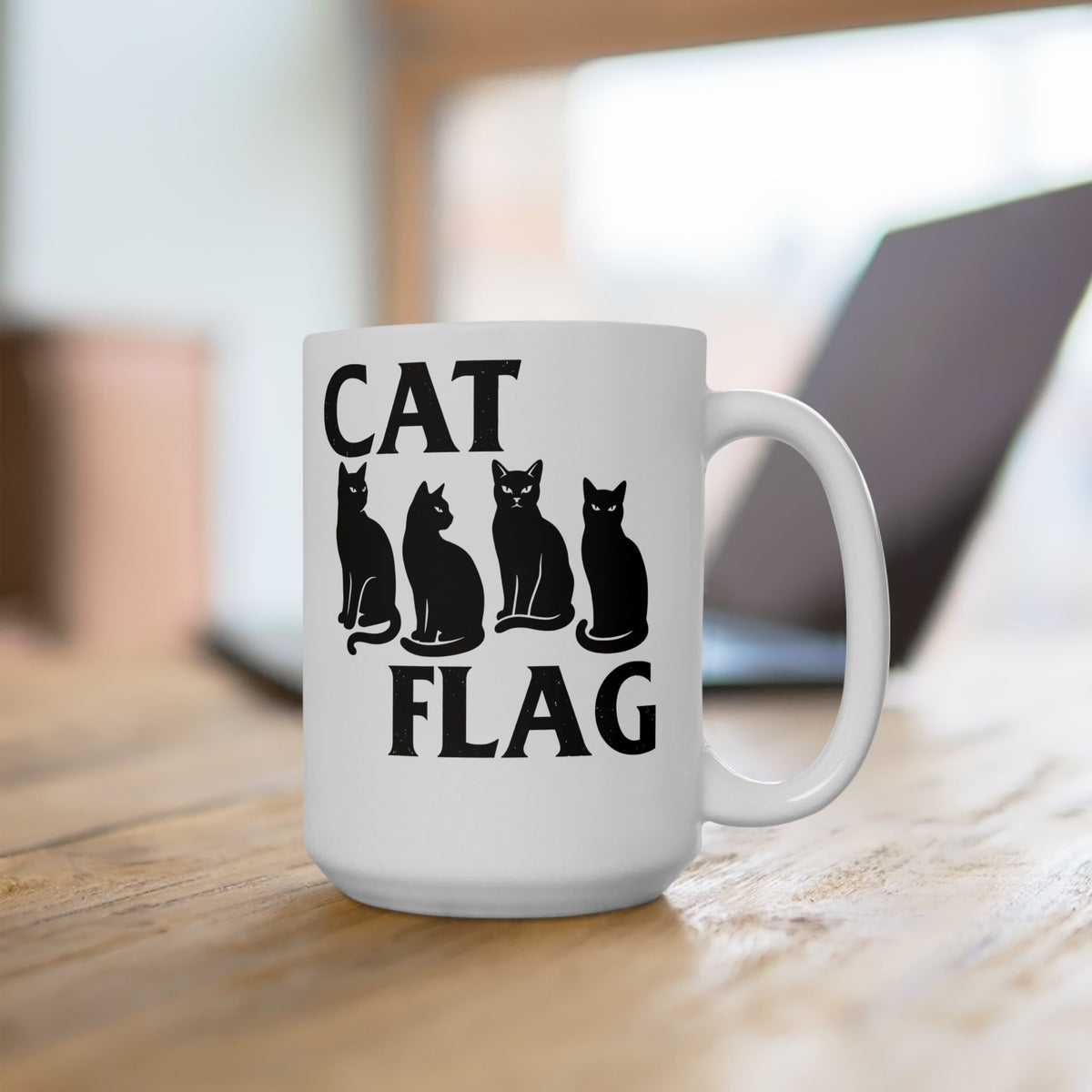 Cat Flag Ceramic Mug Feline Graphic Mug