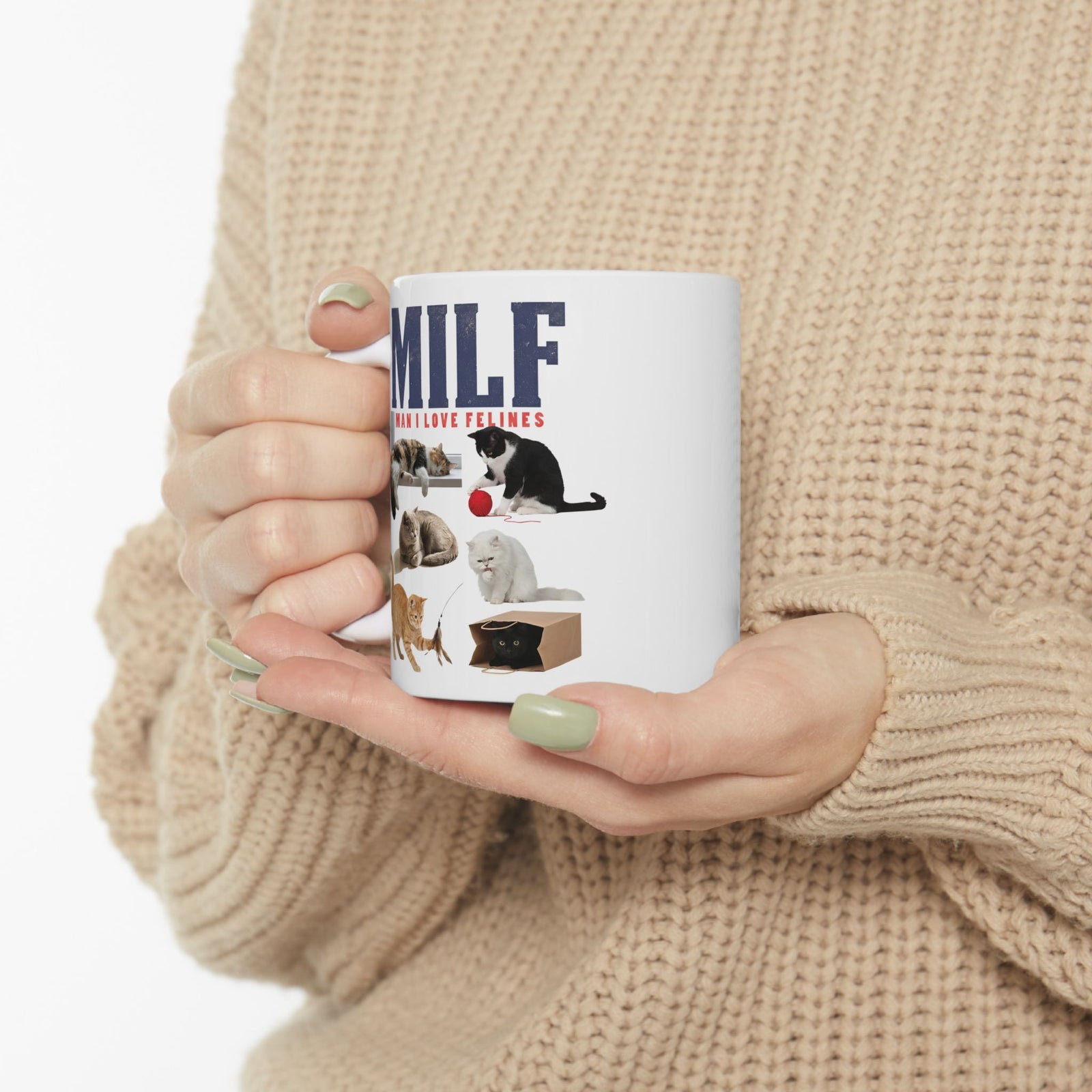 MILF 'Man I Love Felines' Ceramic Mug – Funny Cat Lover Mug
