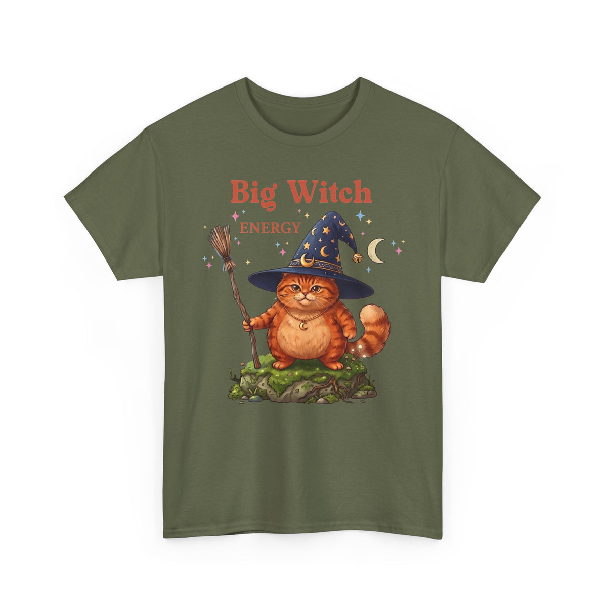 Big Witch Energy Orange Tabby Cat — Whimsical Witchy Artwork