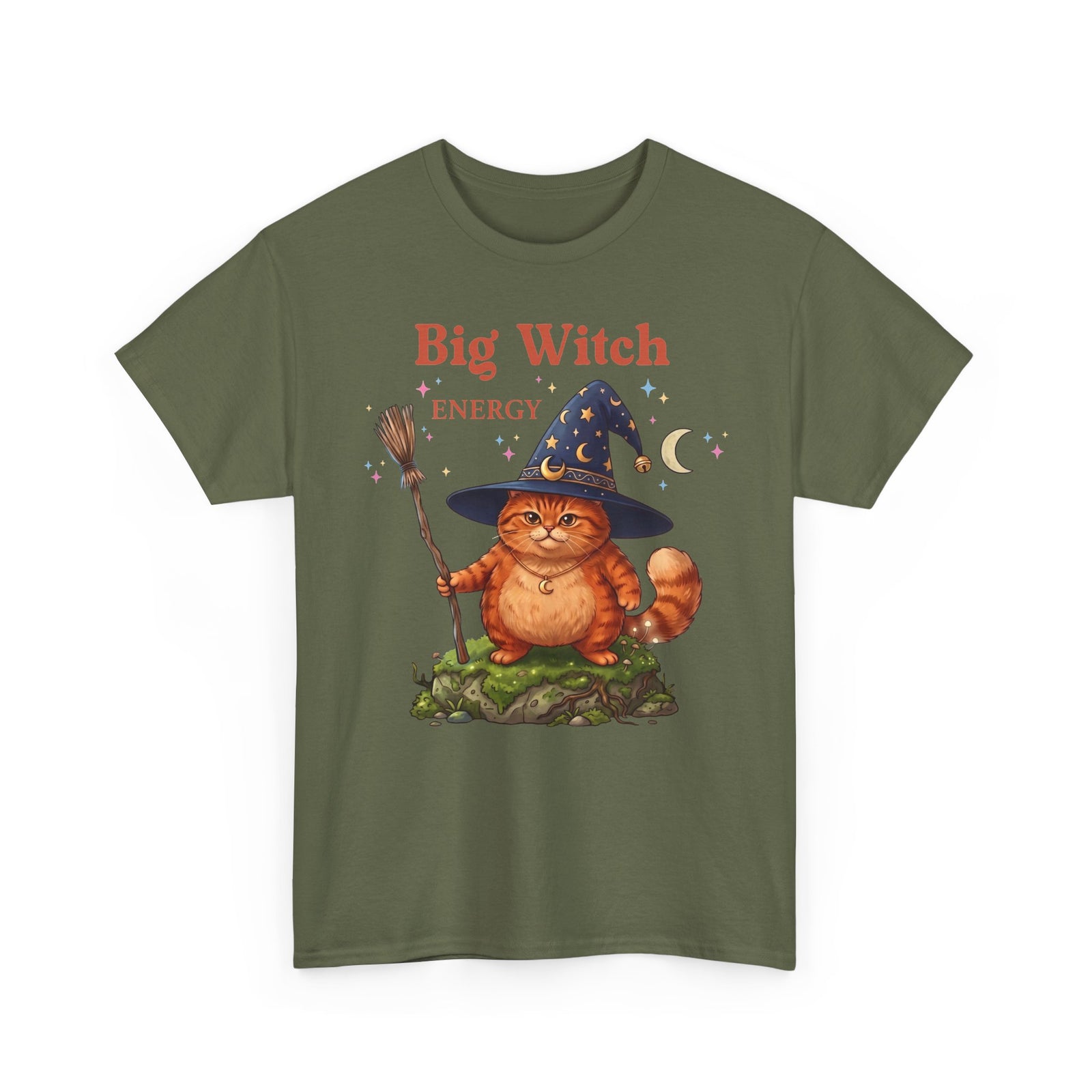 Big Witch Energy Orange Tabby Cat — Whimsical Witchy Artwork