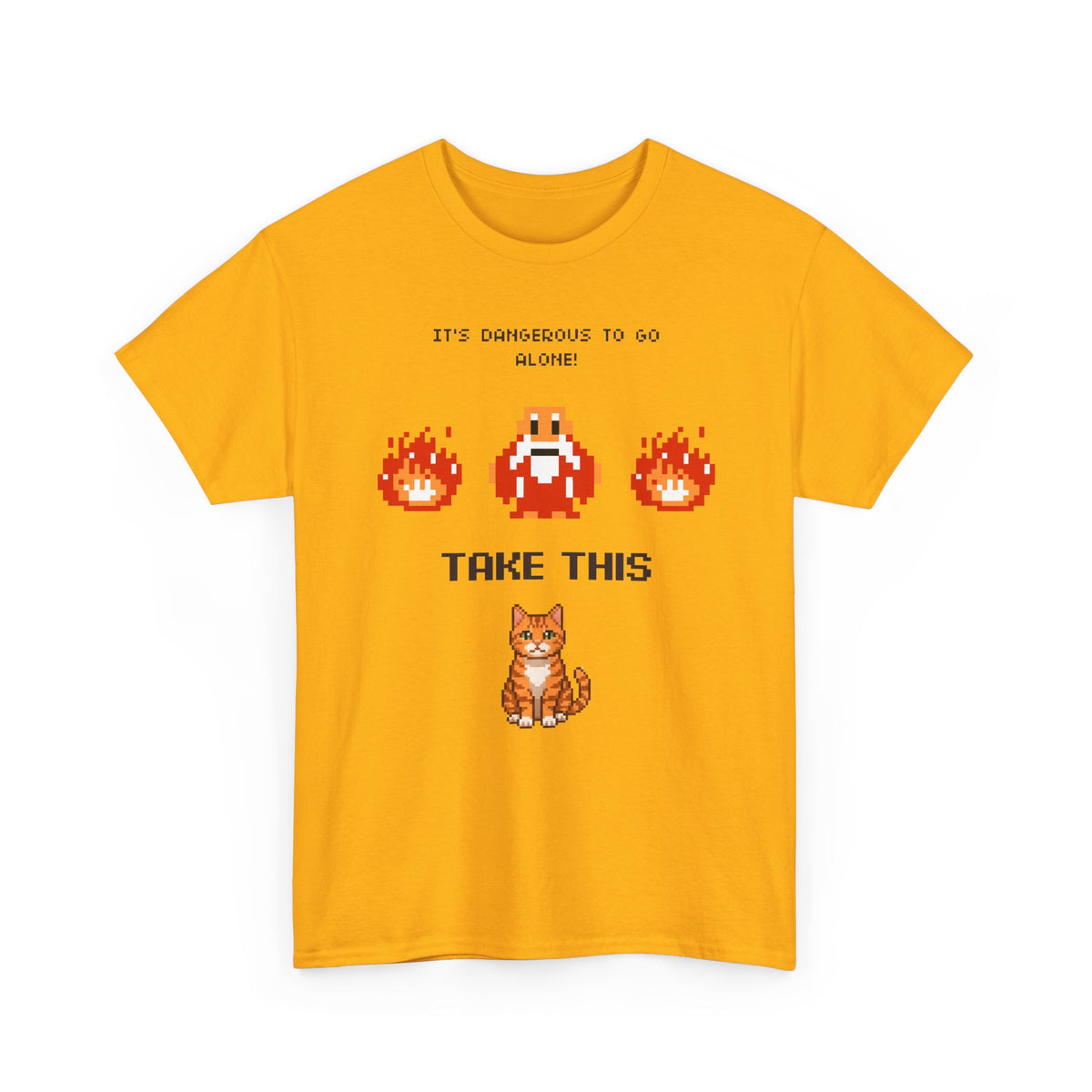 Retro Gamer Cat Shirt, It's Dangerous to Go Alone Take This Cat Tee
