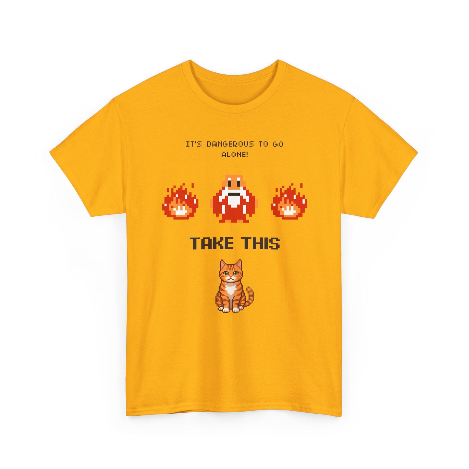 Retro Gamer Cat Shirt, It's Dangerous to Go Alone Take This Cat Tee