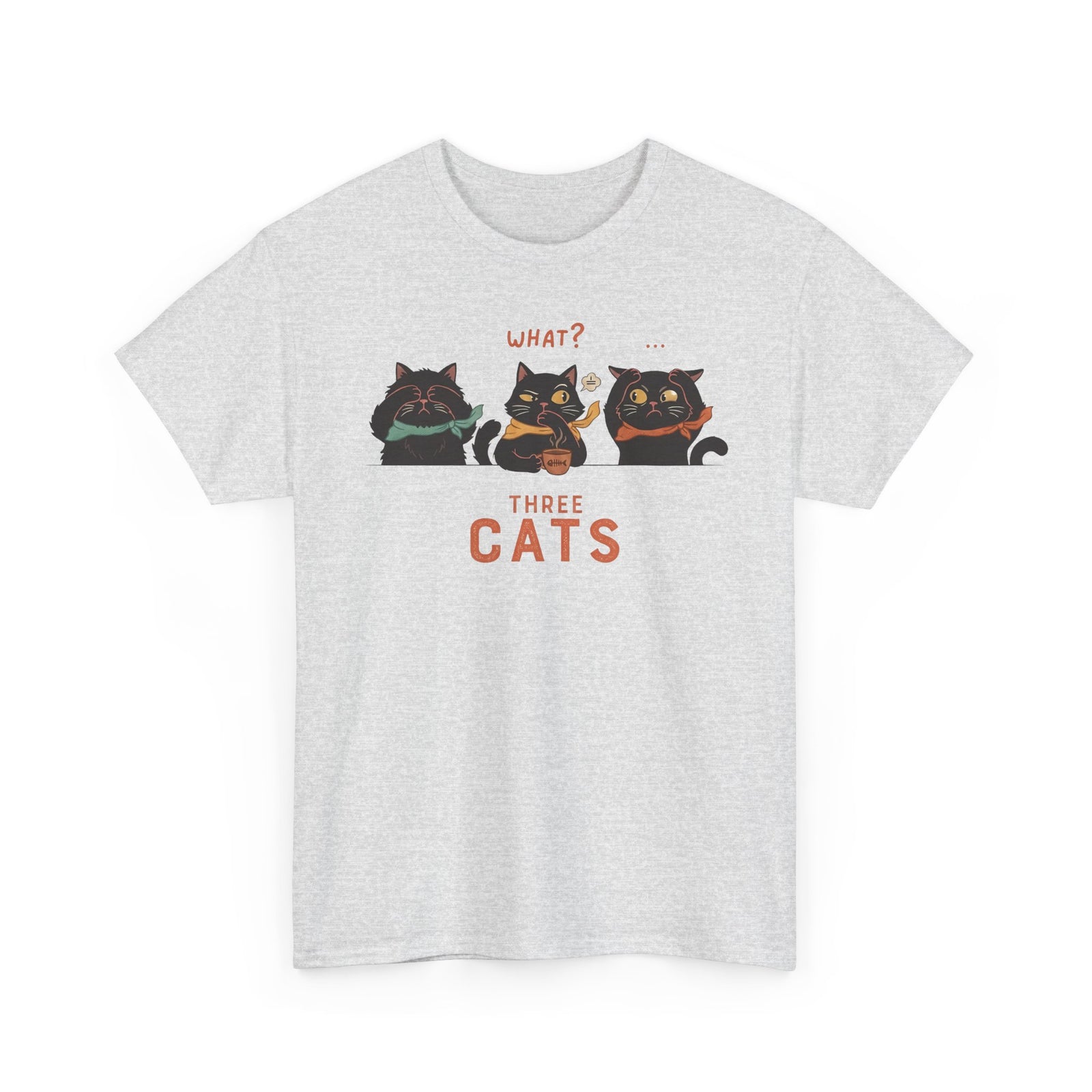 Three Wise Cats T-Shirt — Graphic Tee for Cat Lovers