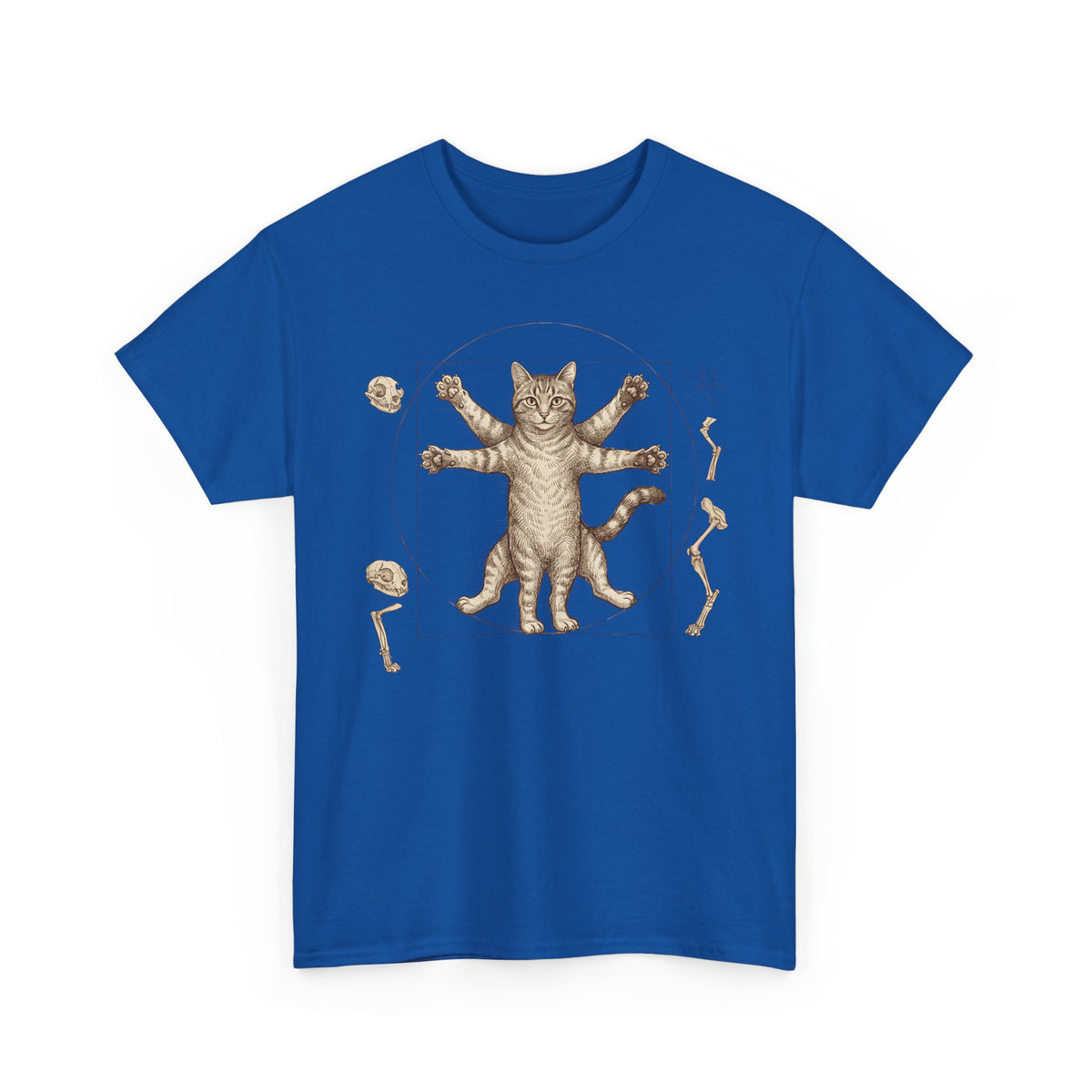 Vitruvian Cat T-Shirt — Anatomical Cat Art Tee