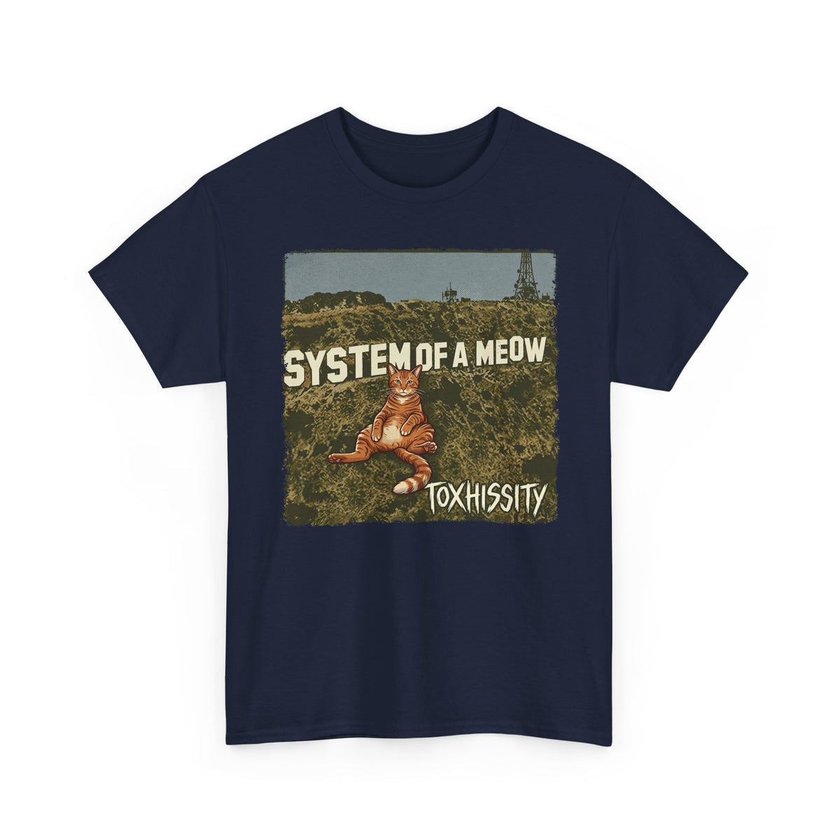 System of a Meow Cat Band Tee — "Toxhissity" Vintage Rock T-Shirt