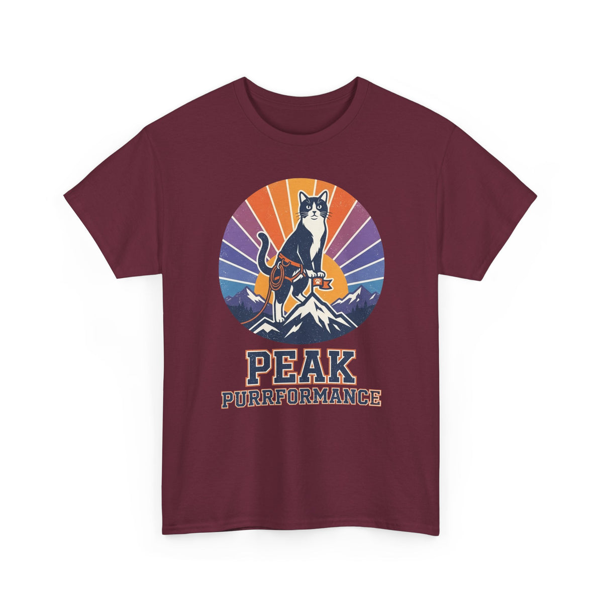 Cat Hiking Tee — "Peak Purformance" Outdoor Adventure Shirt