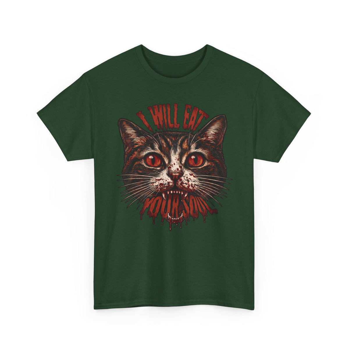 I Will Eat Your Soul T-Shirt — Horror Demon Cat Graphic Tee
