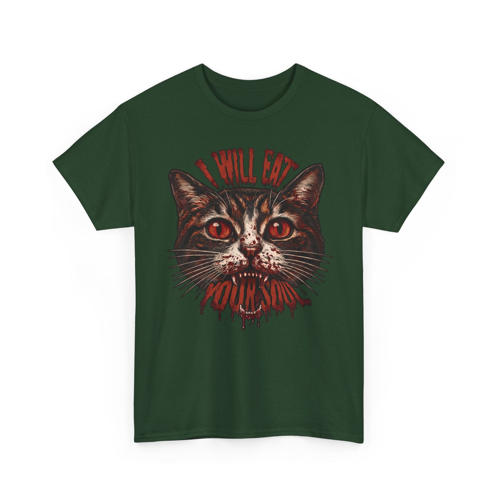 I Will Eat Your Soul T-Shirt — Horror Demon Cat Graphic Tee