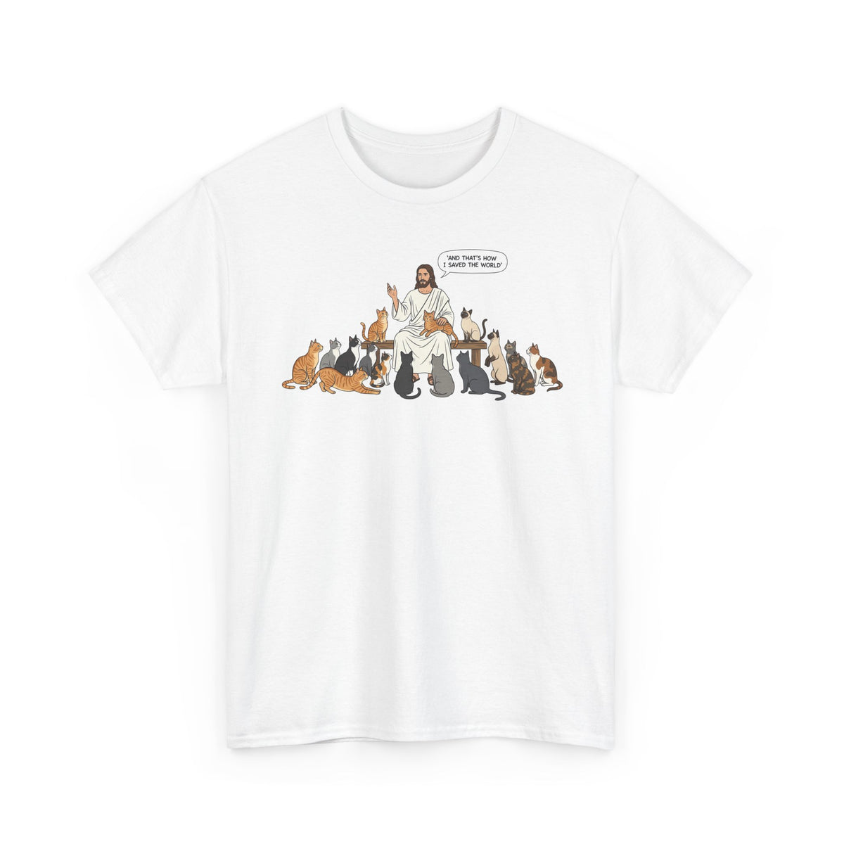 Cats &amp; Jesus T-Shirt — Faith + Feline Graphic Tee