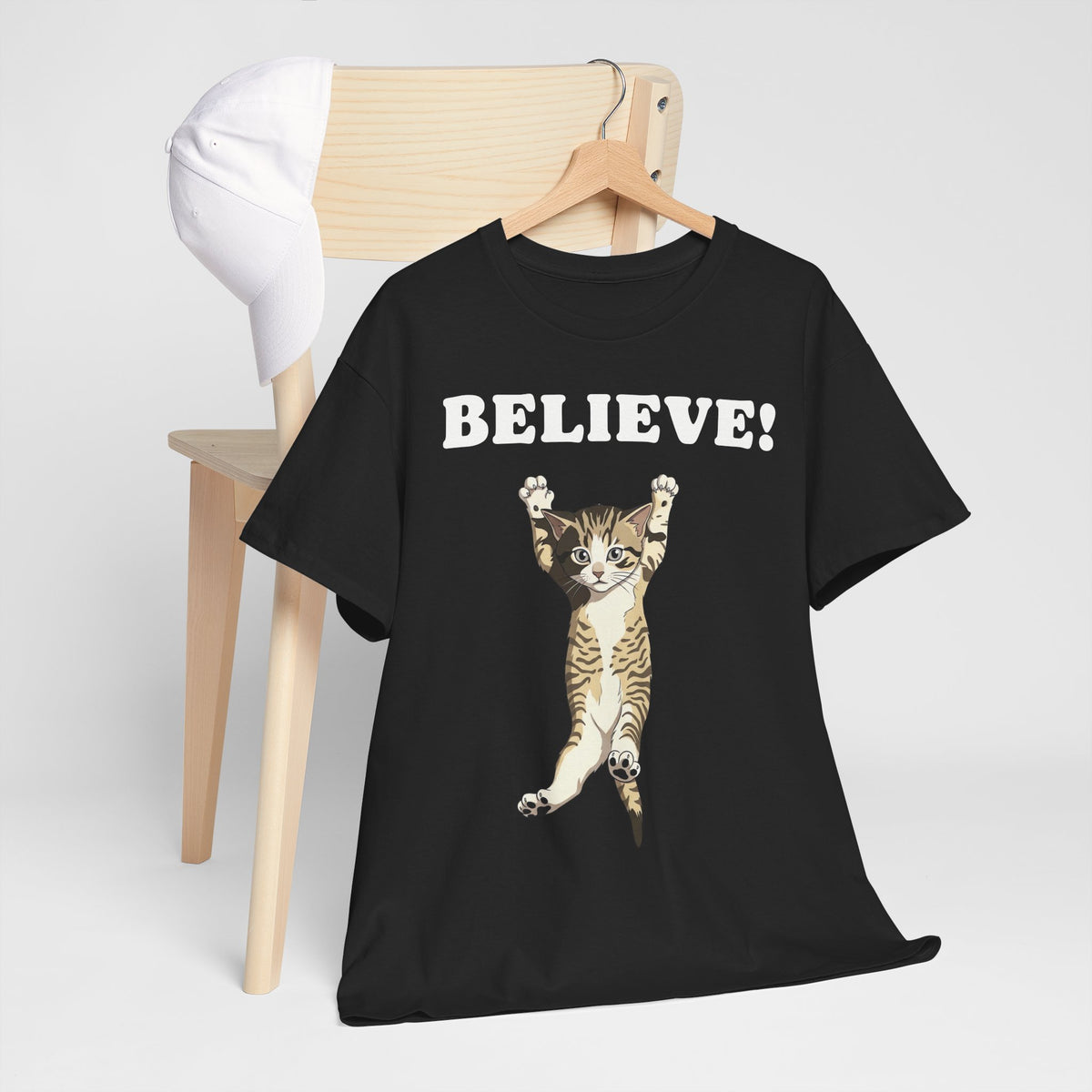 Believe! Cat Tee — Cute Motivational Kitten T-Shirt